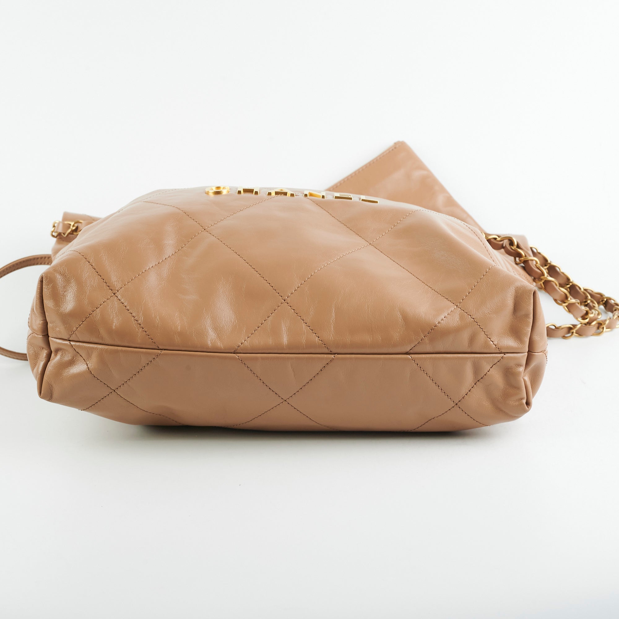Chanel 22 Small Beige Lambskin Leather Handbag - Luxury Designer Crossbody Bag for Women | Perfect for Date Night, Office & Special Occasions