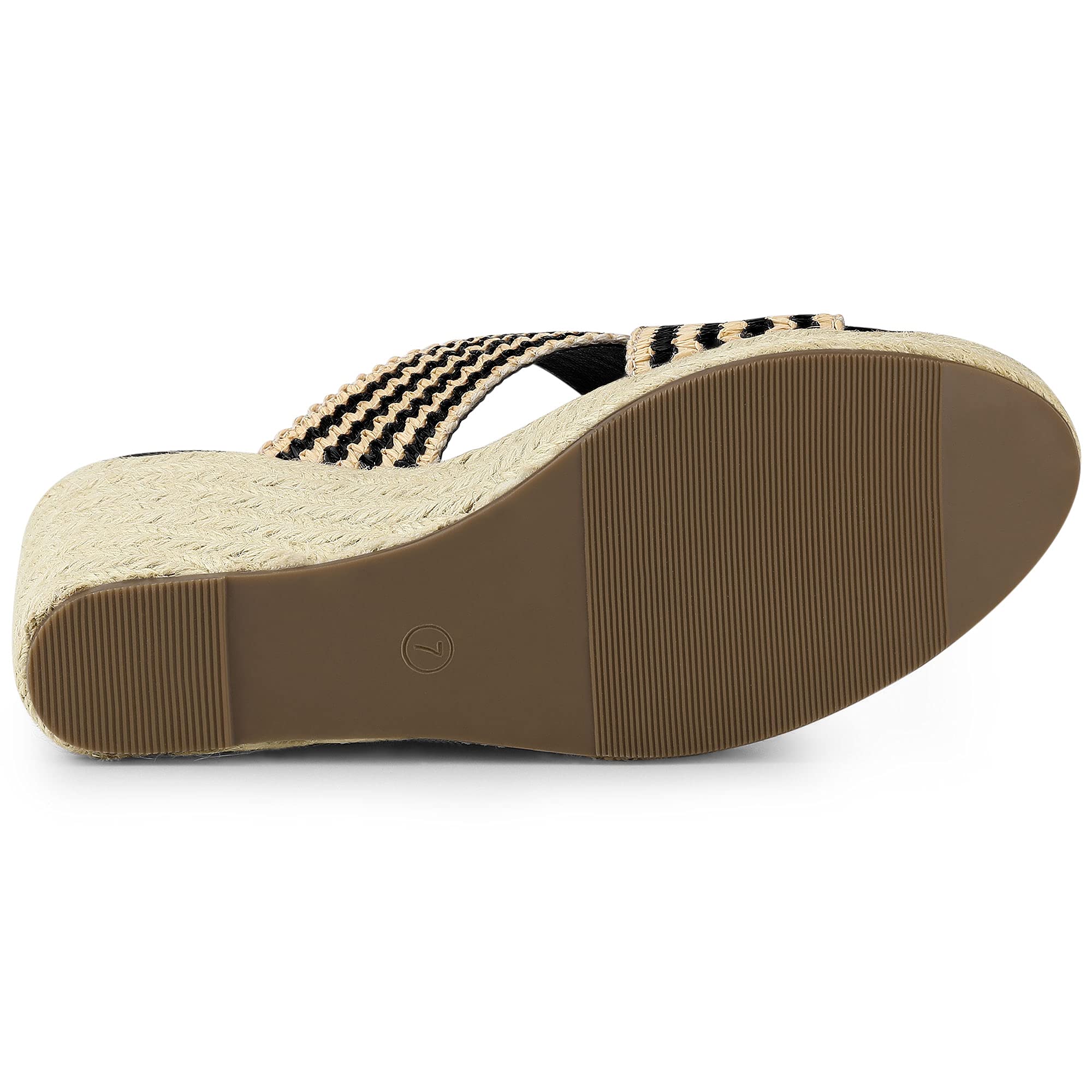 Allegra K Women's Espadrilles Wedge Sandals - Comfortable Slide Wedges for Summer, Beach & Casual Outings