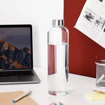TRU'S 750ml Borosilicate Glass Bottle - Durable, Chemical Resistant, Transparent Water Bottle for Hot & Cold Drinks - Airtight Leakproof Seal - Ideal for Home, Office, Travel, Gym, Yoga & Sports - Eco-Friendly Reusable Drinkware