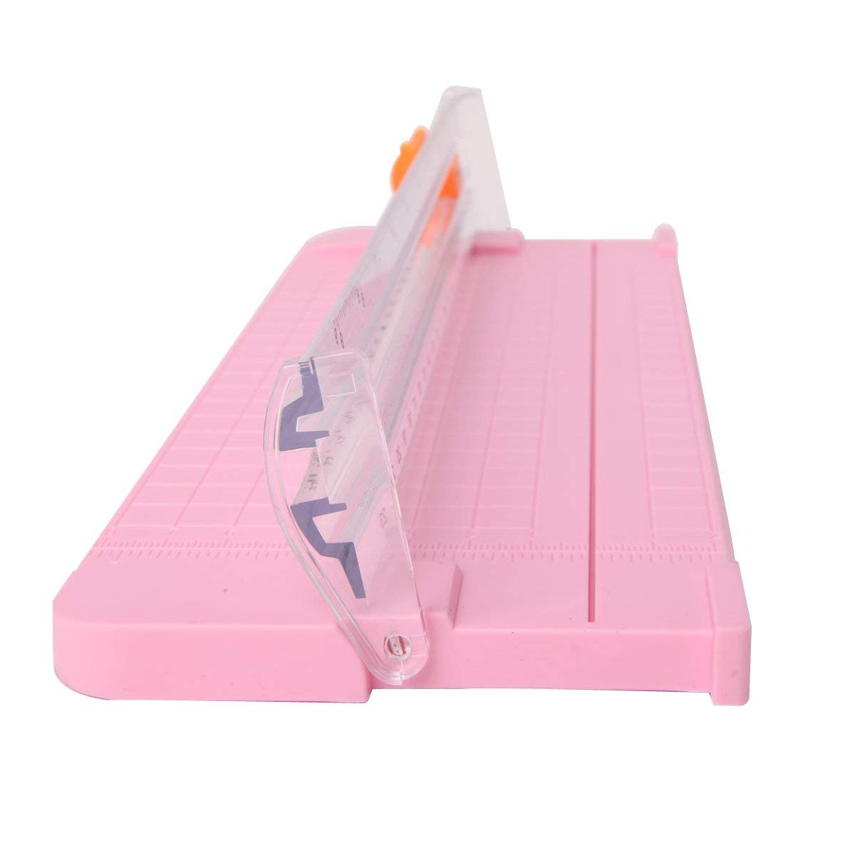 BE-TOOL Portable A5 Paper Trimmer - Precision Photo Cutter with Safety Finger Guard & Slide Ruler for Scrapbooking, Photos, Labels (Pink) - Ideal for Crafting, Office Use & DIY Projects