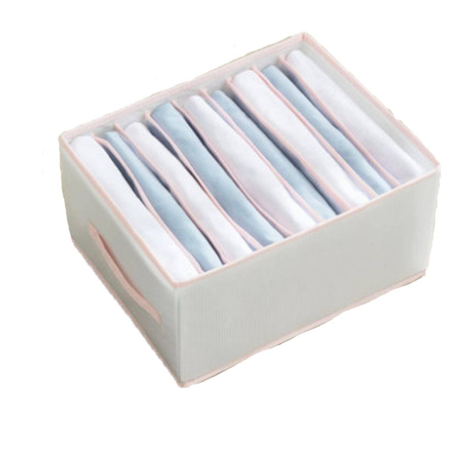 Washable 3-Pack Wardrobe Clothes Organizer for Folded Clothes - 7/9/12 Grids Drawer Divider for Thin Jeans, Leggings, T-Shirts, Bras, Underwear & Socks (White/Grey) | Perfect for Closet, Dresser & Travel Storage Organization