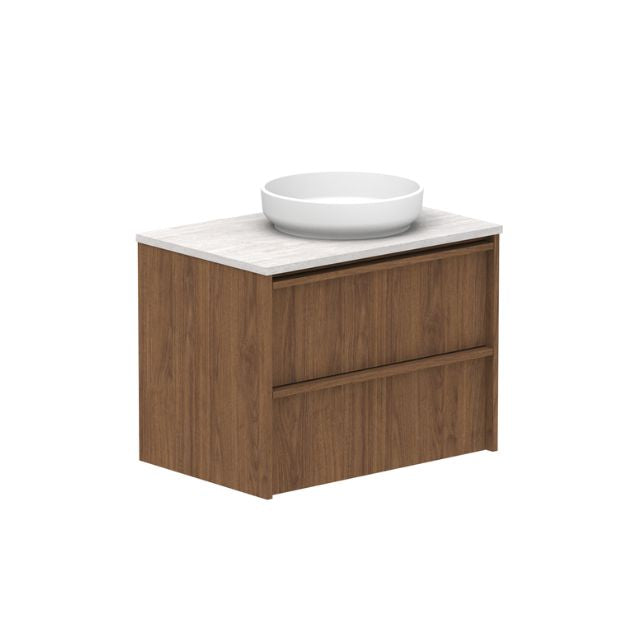 ADP Eli Wall Mounted Vanity with Caesarstone Countertop - Modern Bathroom Sink Cabinet for Small Spaces & Powder Rooms