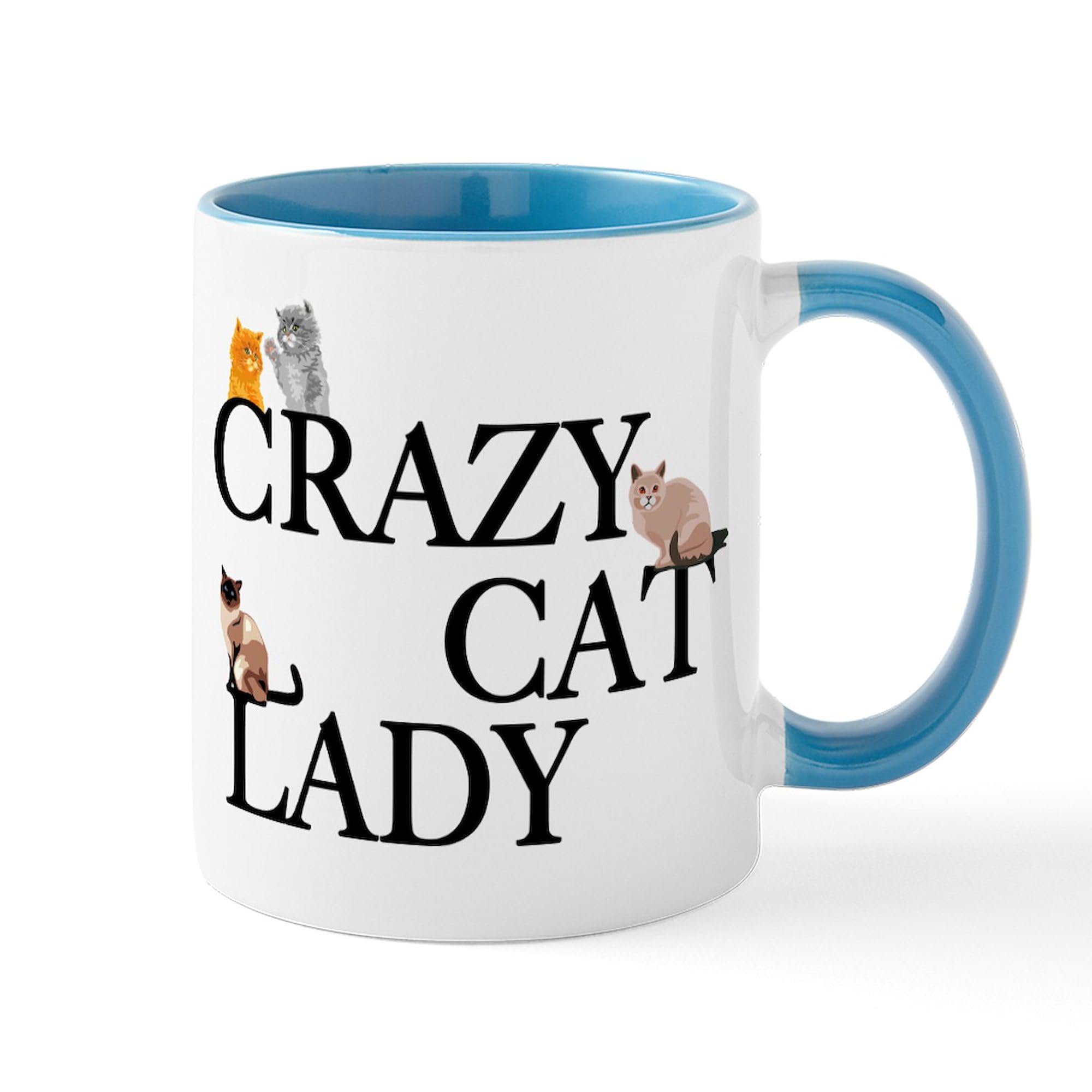 Crazy Cat Lady 11 oz (325 ml) Ceramic Coffee Mug - Funny Cat Lover Gift for Women, Best Friend, Mom | Perfect for Tea, Hot Chocolate & Office Use