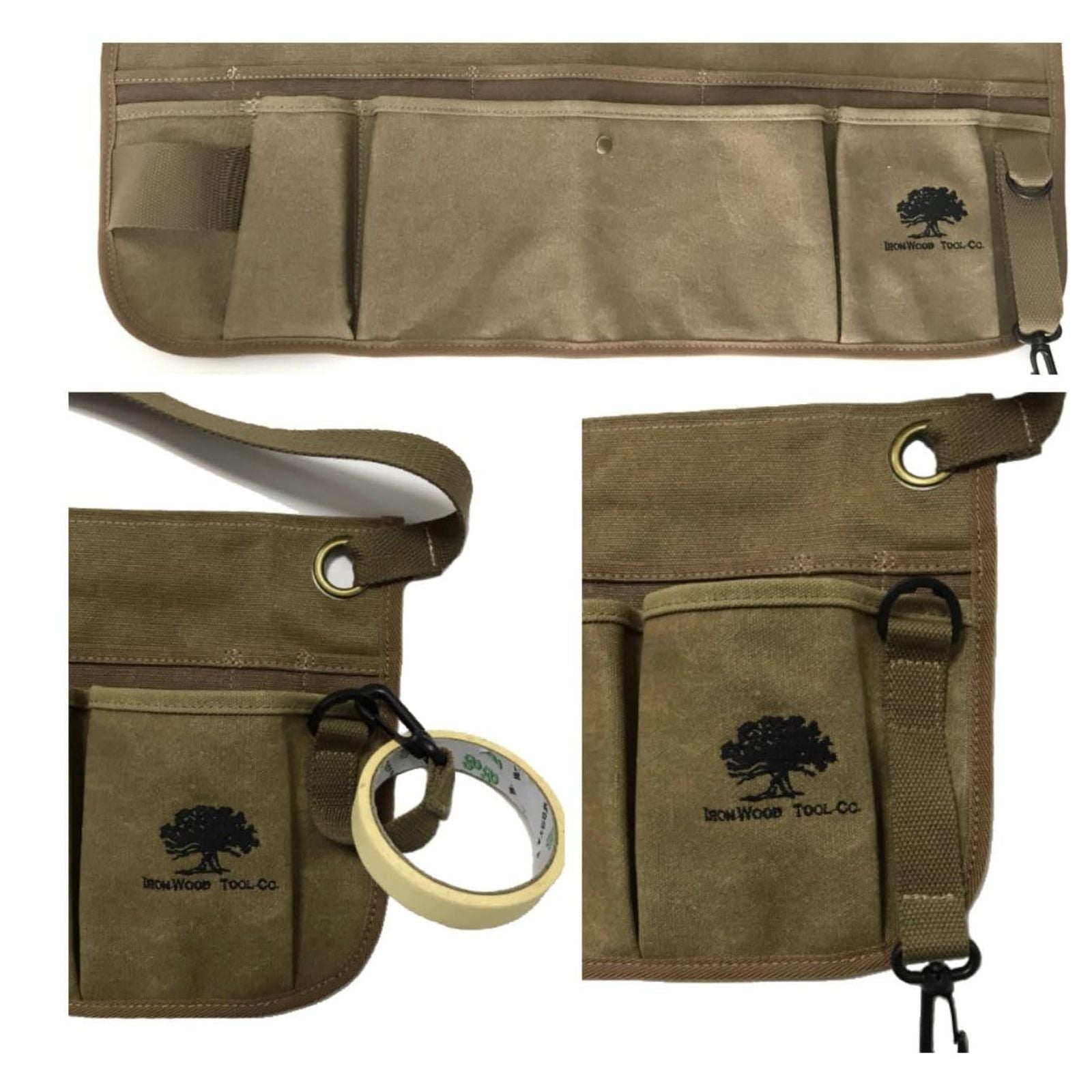 Garden Works Brown Waist Apron with 12 Reinforced Pockets - Durable Work Apron for Gardening, Cooking & DIY Projects