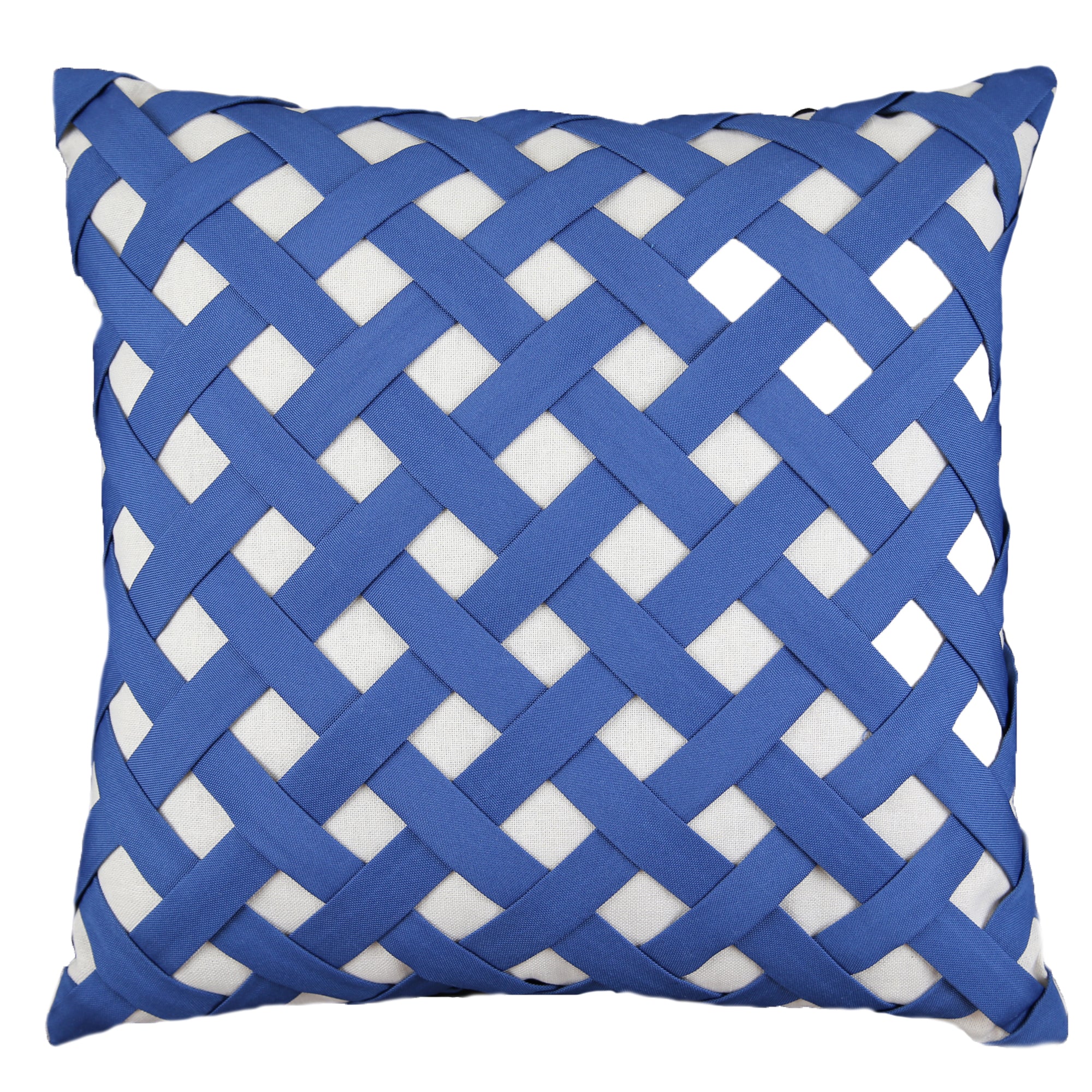 Indigo Lattice Pillow - Soft & Stylish Decorative Throw Pillow for Sofa, Bed, or Couch - Perfect for Living Room, Bedroom & Home Decor