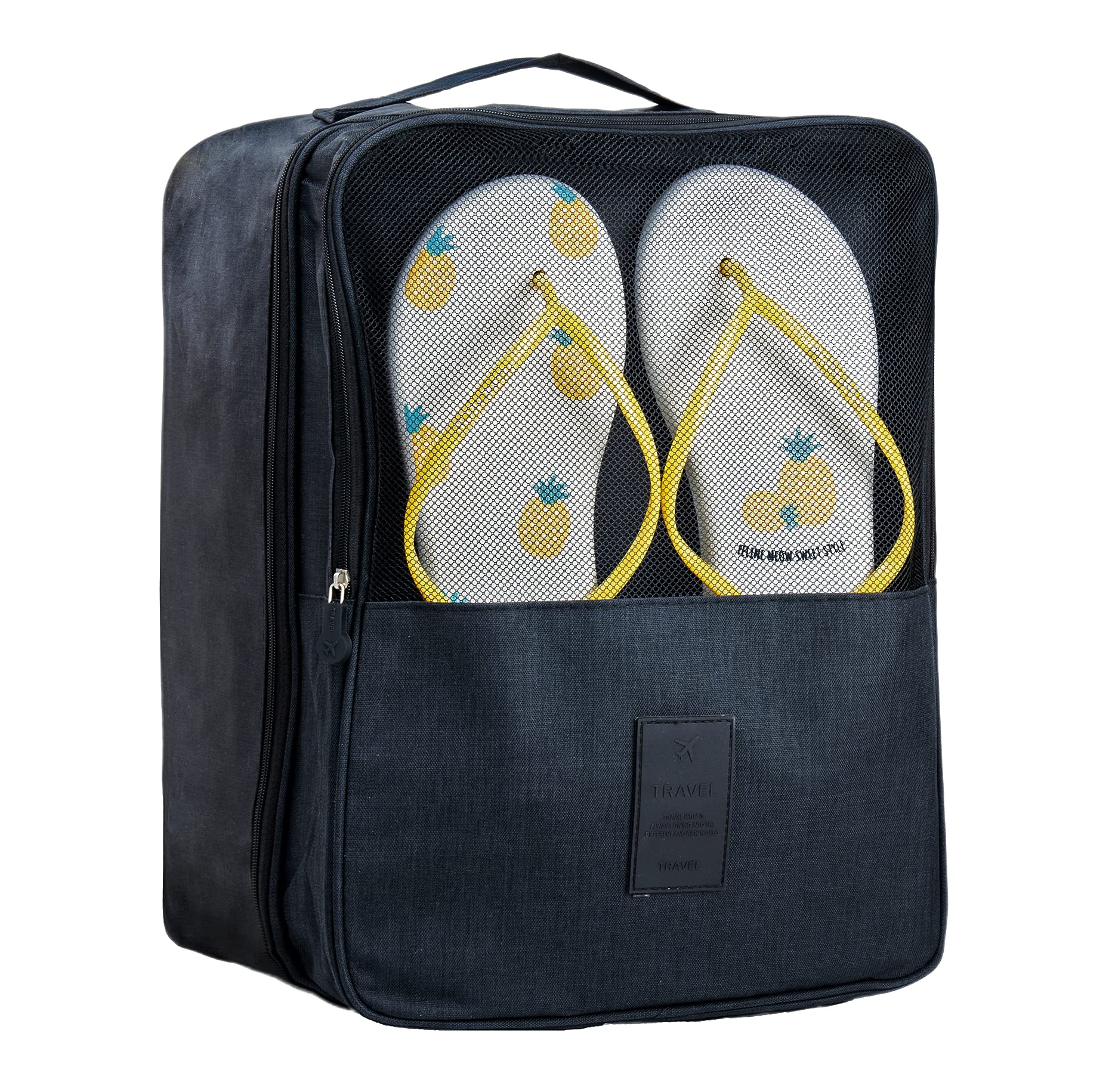 SOLOAD Extra Large Waterproof Travel Shoe Bag - Holds 3 Pairs of Shoes, Durable Storage Pouch for Gym, Work & Vacation - Perfect for Airplane, Cruise & Daily Use (Black)