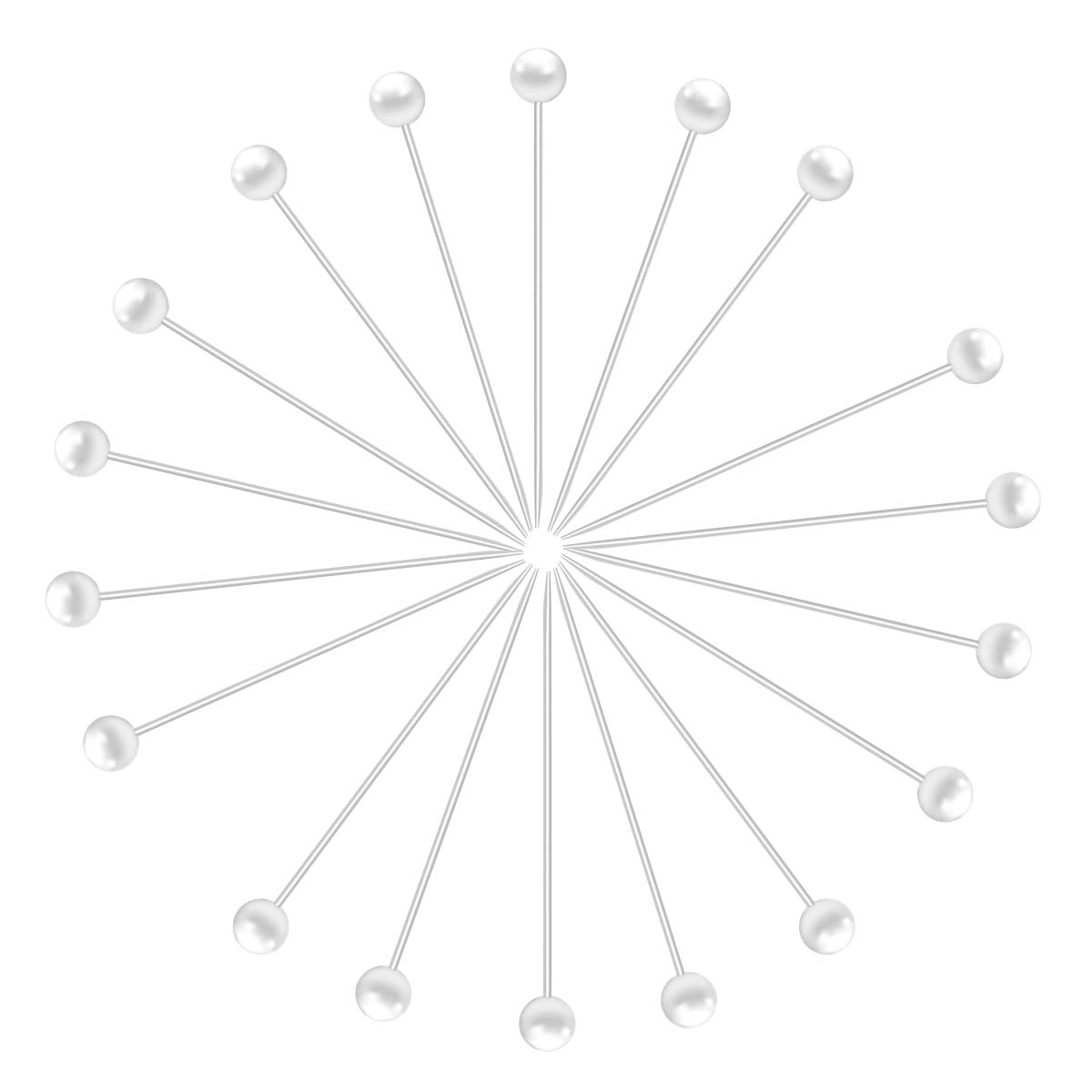 SUPVOX 100pcs Pearlized Ball Head Pear Head Pins - DIY Sewing Crafts Pearl White Pins for Fabric, Quilting, Dressmaking & Jewelry Making