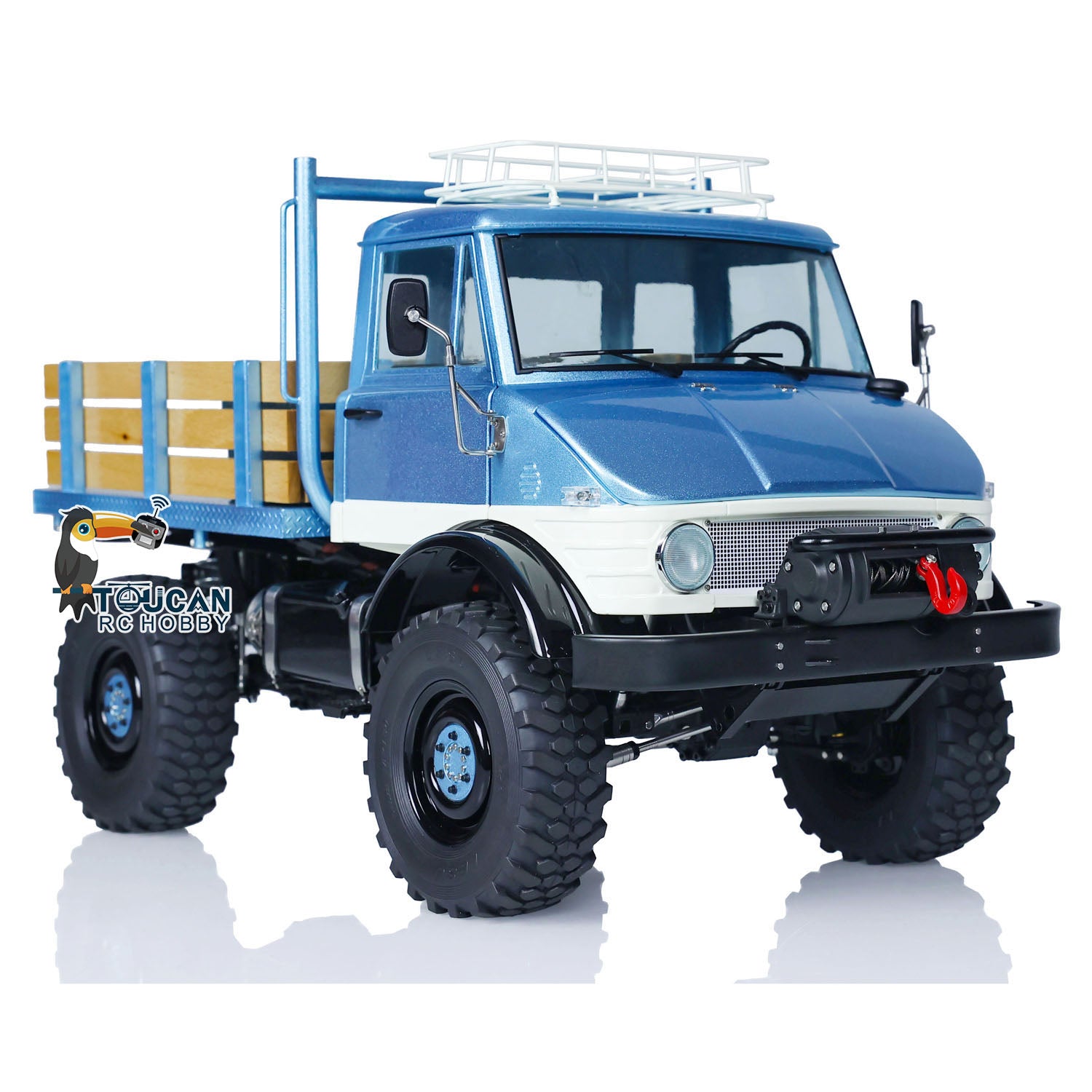 1/10 Scale 4X4 LESU Painted Assembled RC Off-Road Crawler Truck with Remote Control, Roof Rack & ESC Servo - Ideal for Rock Crawling, Trail Adventures and Off-Road Racing
