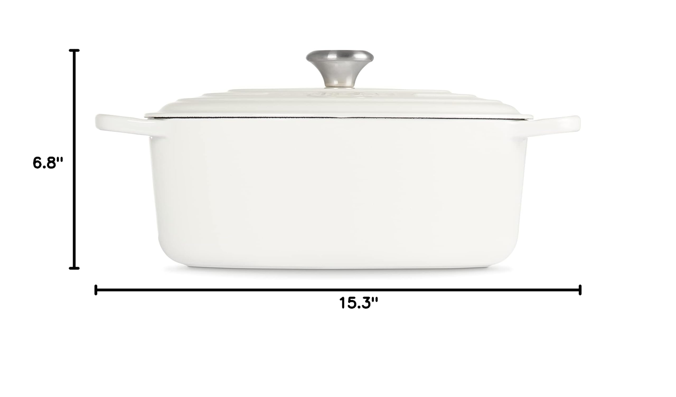 Le Creuset Signature Enameled Cast Iron Oval Dutch Oven 6.75 Quart - Premium White Cookware for Braising, Roasting & Baking - Perfect for Family Dinners & Entertaining