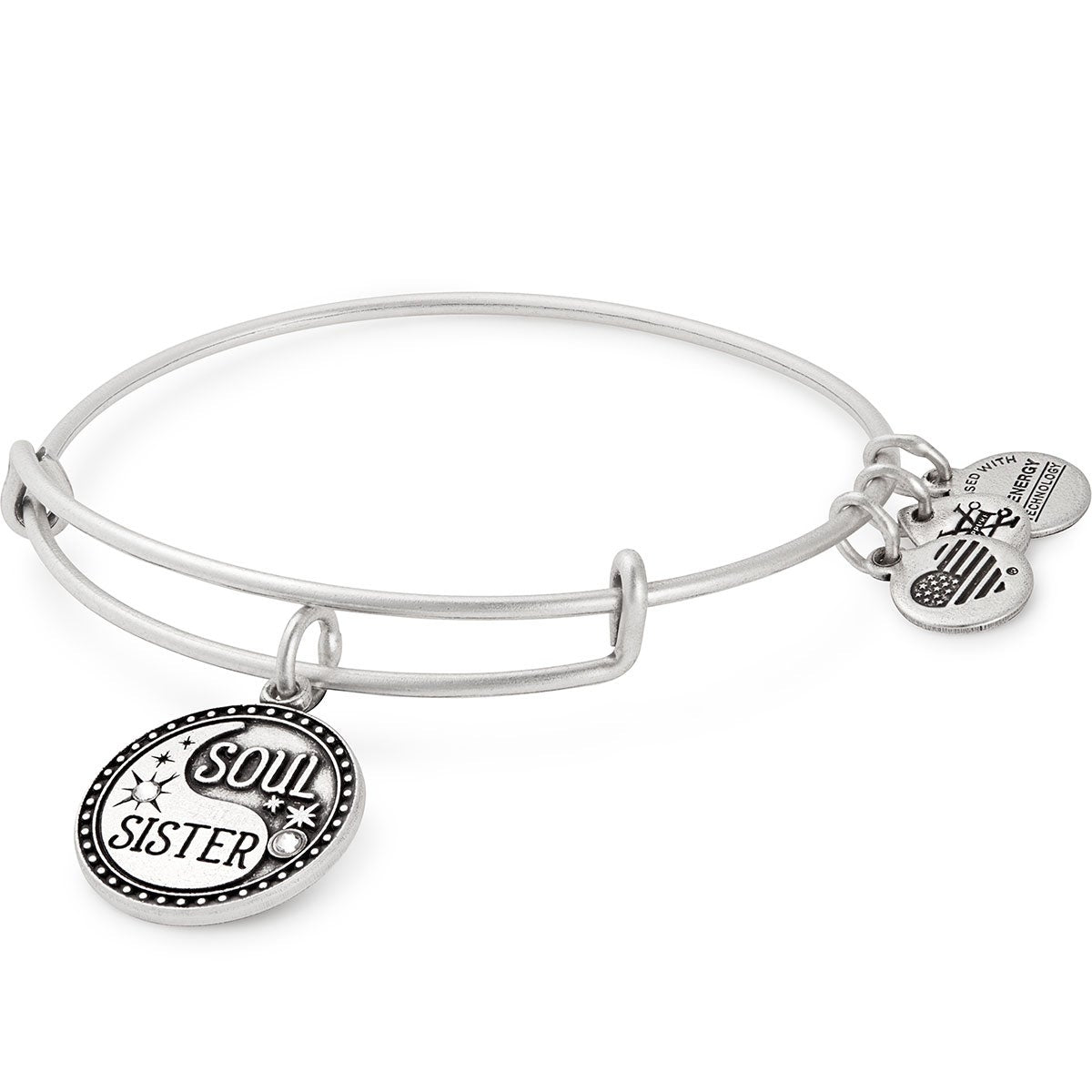Soul Sister Charm Bangle - Sterling Silver Friendship Bracelet for Women - Perfect Gift for Best Friends, Sisters & Loved Ones | Birthday, Anniversary, Valentine's Day Jewelry