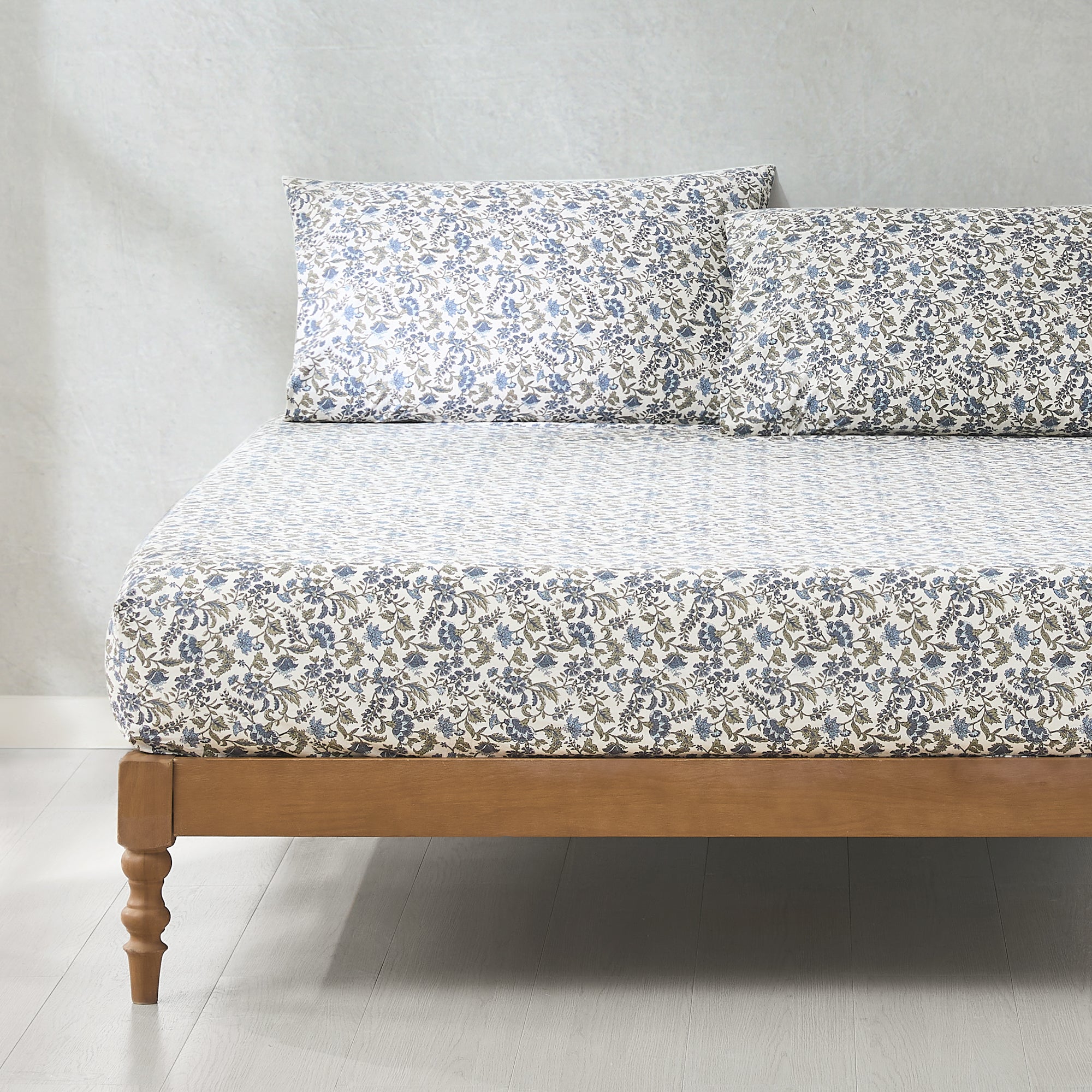Lillian Block Print Cotton Sheet Set - Soft & Breathable Queen Size Bedding for Comfortable Sleep - Perfect for Home, Hotel, and Guest Room Use