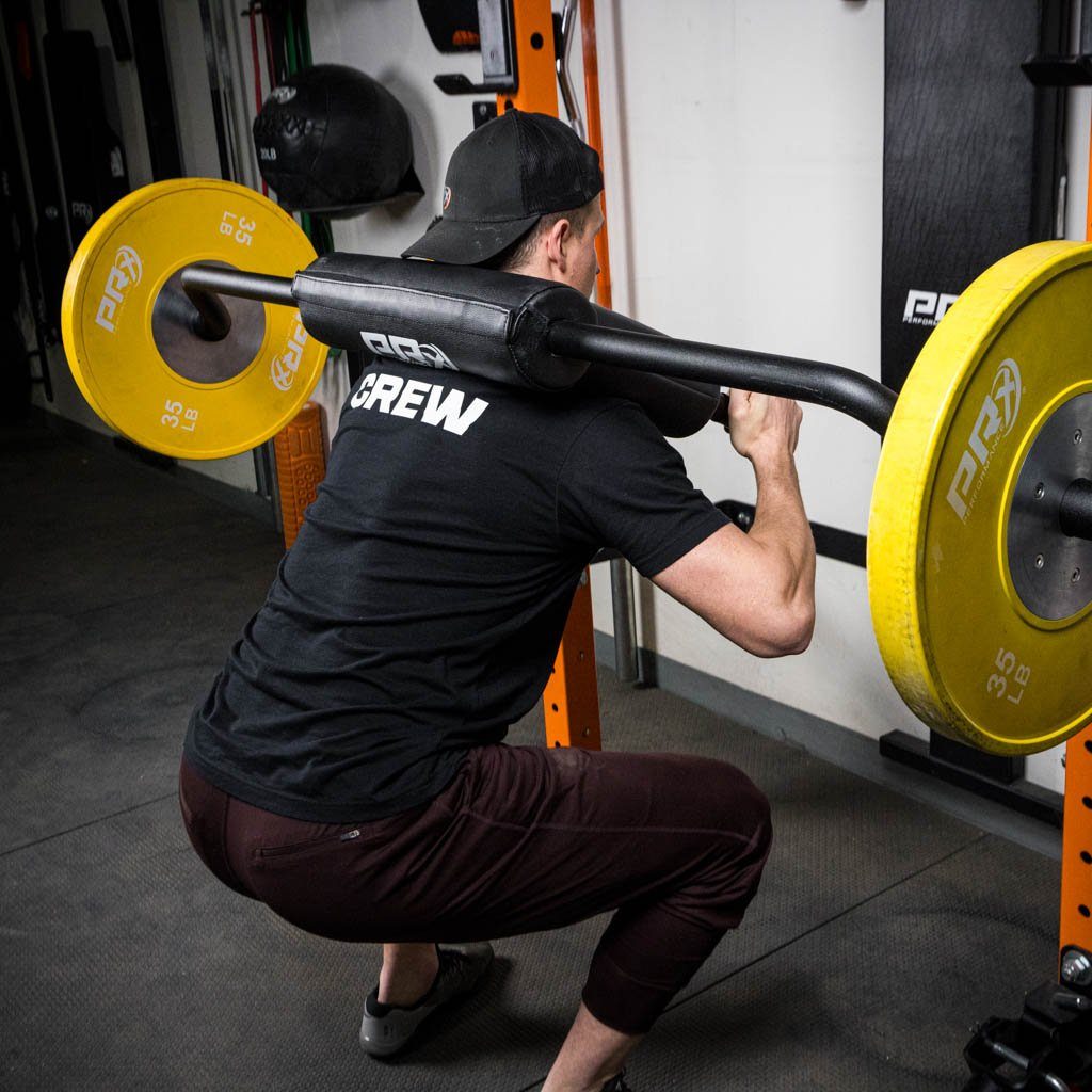 PRx Safety Squat Barbell - Heavy Duty Power Rack Attachment for Strength Training & Home Gym Workouts - Perfect for Squats, Bench Press & Weightlifting Exercises