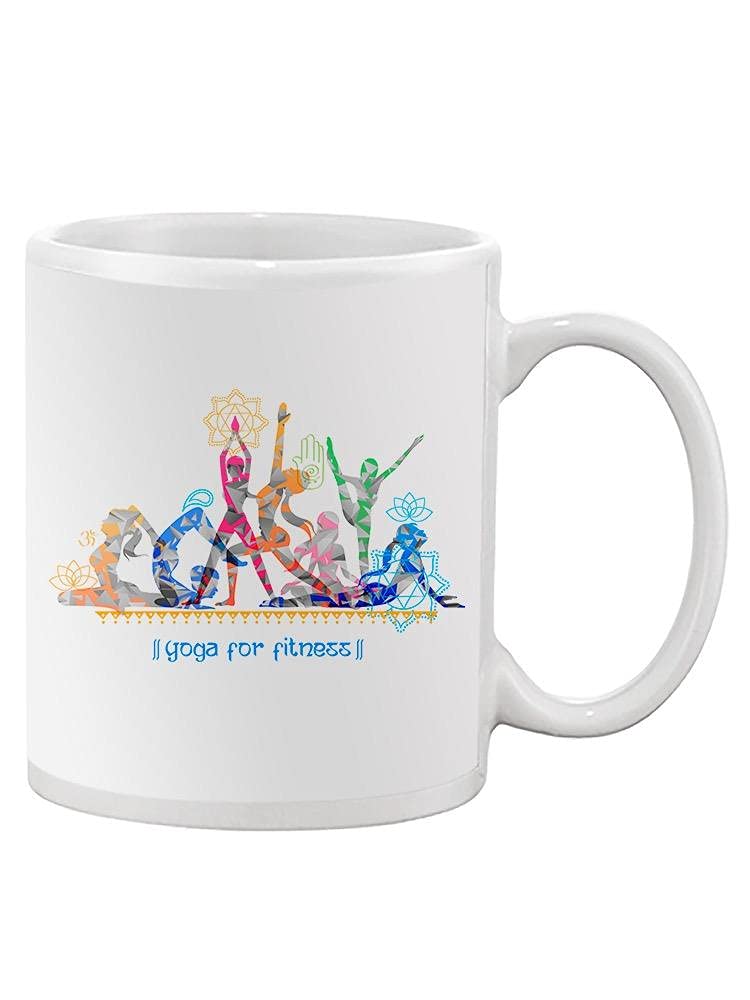 Smartprints Yoga For Fitness Mug - Unisex Ceramic Coffee Cup with Motivational Quote - Perfect for Yoga Lovers, Gym Enthusiasts & Office Use