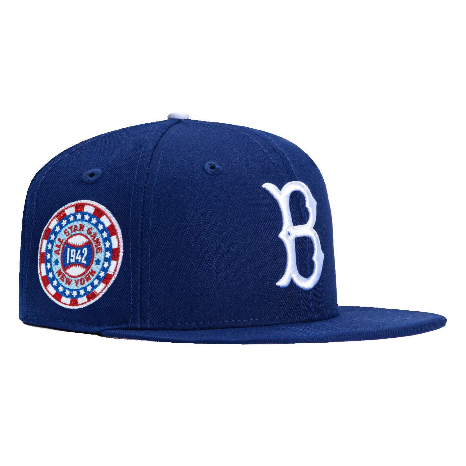 New Era 59Fifty Brooklyn Dodgers 1942 All Star Game Patch Snapback Hat - Royal Blue Baseball Cap for Men & Women | Vintage Sports Fan Gift, Game Day Outfit Accessory