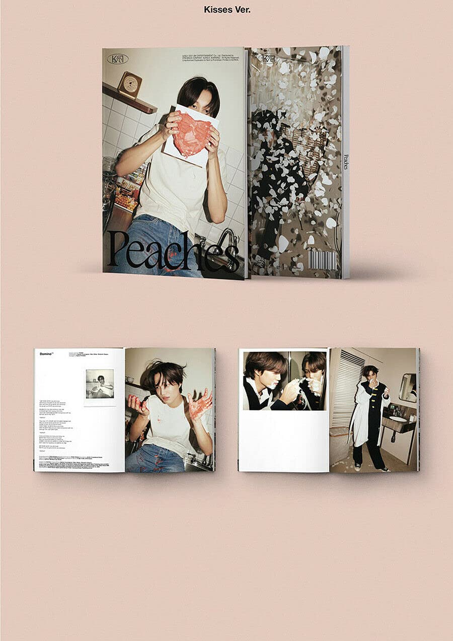 EXO KAI PEACHES 2nd Mini Album Photobook Set - 2 Versions (Peaches & Polaroid Kisses) with 2 Photo Books, 2 Postcards, Memory Film & 4 EXO Store Gift Cards | K-Pop Collectibles for Fans, Gift Ideas for EXO-L