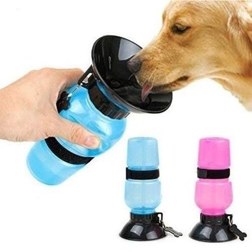 Portable Dog Water Bottle with Bowl - Travel Pet Water Dispenser for Dogs - Leak-Proof Plastic Auto Dog Mug - Perfect for Hiking, Walking & Outdoor Adventures
