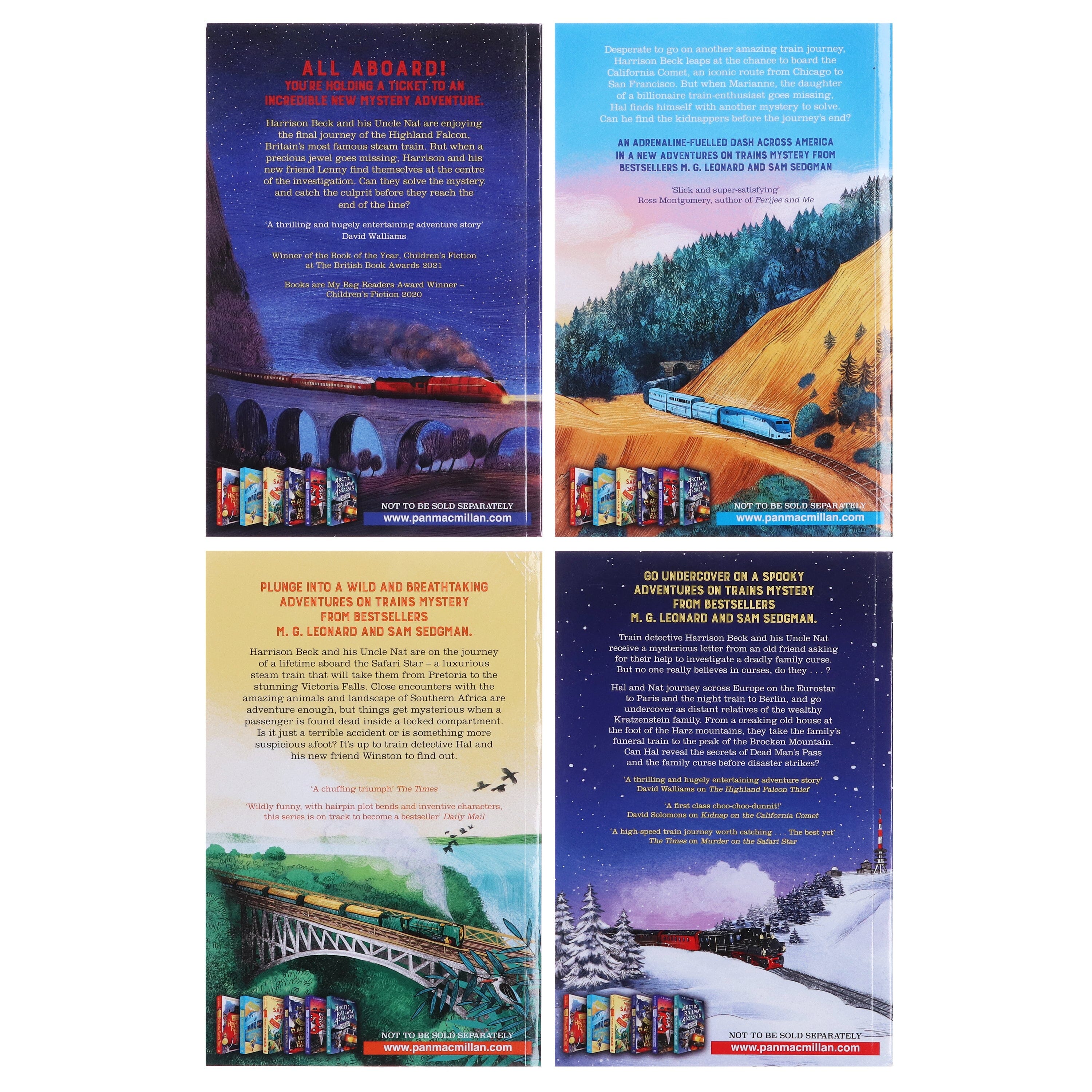 Adventures on Trains 4-Book Collection Set by M.G. Leonard & Sam Sedgman - Paperback for Kids Ages 9-11 | Mystery Adventure Books for Young Readers, Perfect for Travel & Bedtime Reading