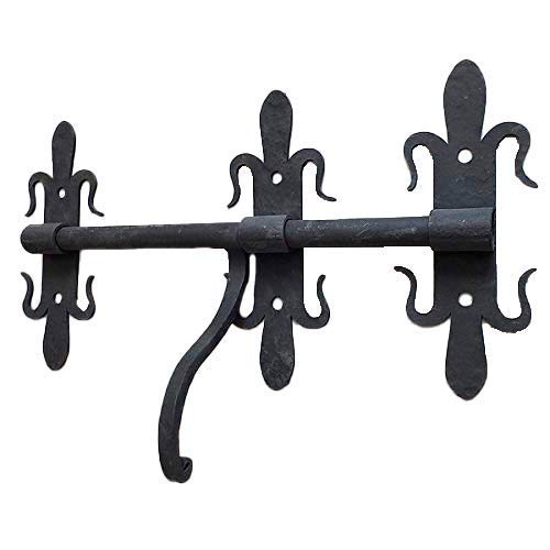 High-Quality Hand Forged Door Latch - Heavy Duty Slide Bolt for Shed, Barn & Gate Security - Rust-Resistant Finger Latch & Door Lock Hardware - Perfect for Outdoor Buildings, Storage Units & Farm Structures