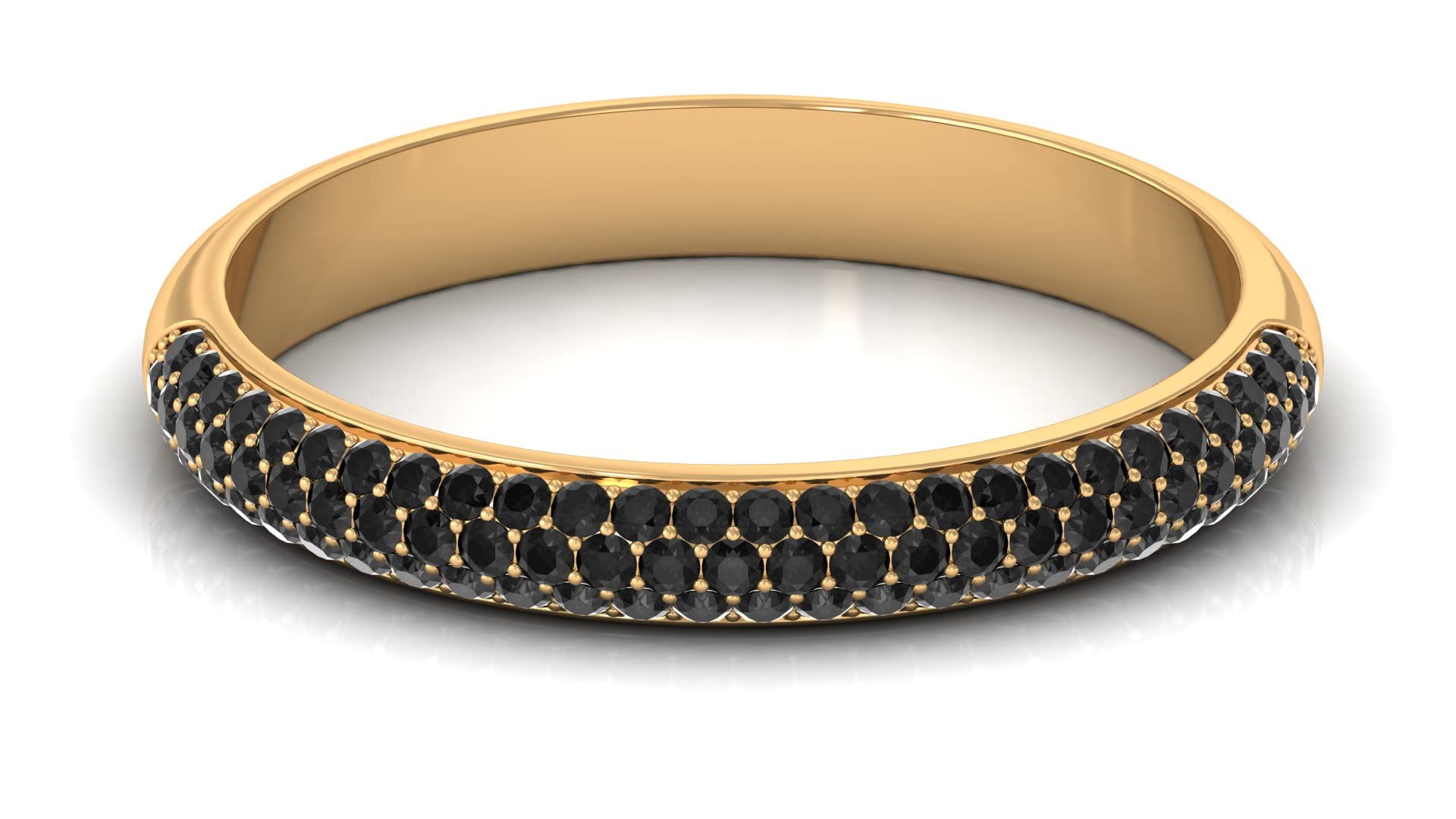 3/4 CT Black Diamond Half Eternity Ring for Women - 14K Solid Gold Certified Black Diamond Wedding Band, Anniversary Gift, Stackable Ring for Everyday Wear & Special Occasions