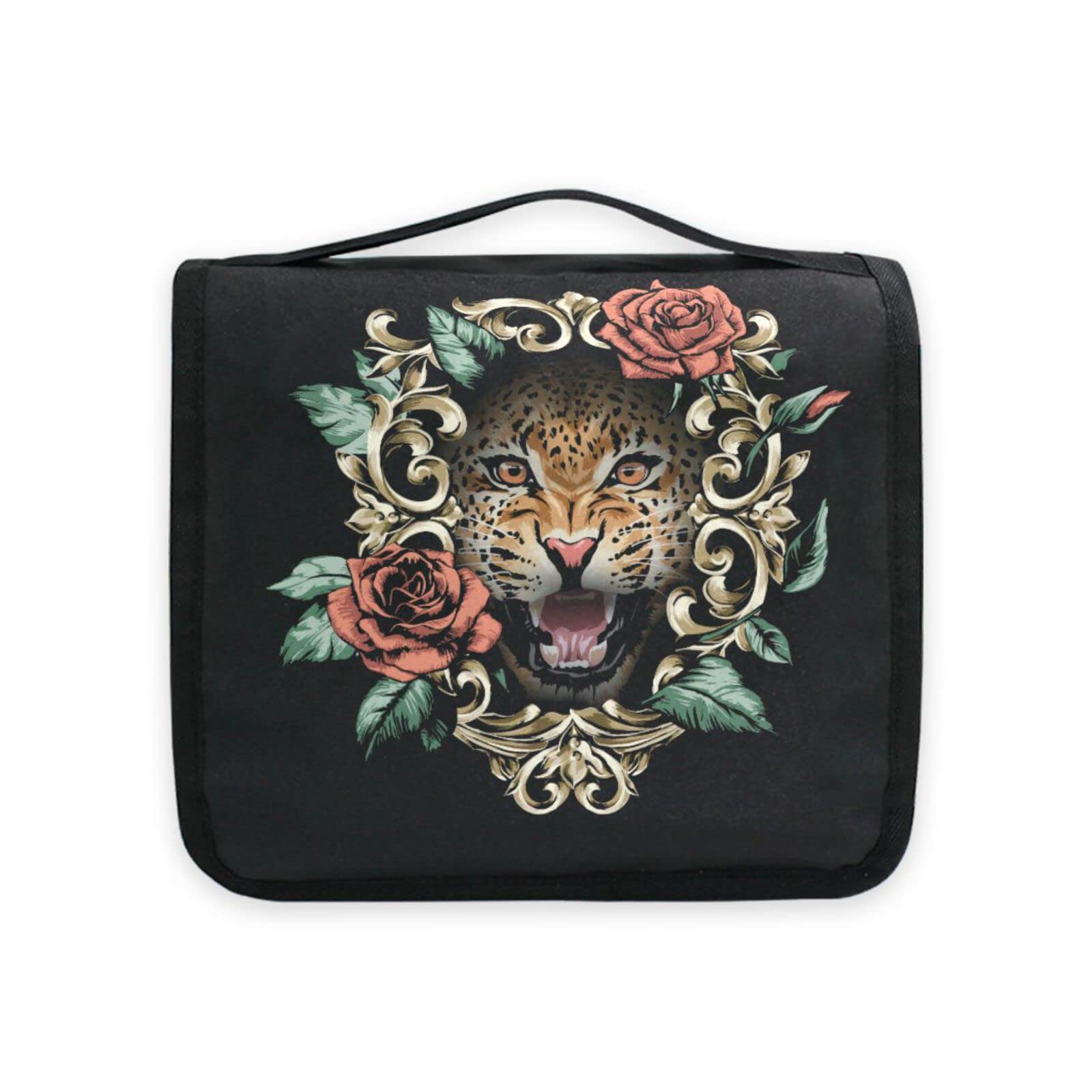 Moyyo Leopard Print Hanging Travel Toiletry Bag - Waterproof Cosmetic Makeup Organizer for Women & Men - Portable Wash Bag for Gym, Camping, Business Trips & Vacation - Perfect Toiletry Organizer for Travel Essentials
