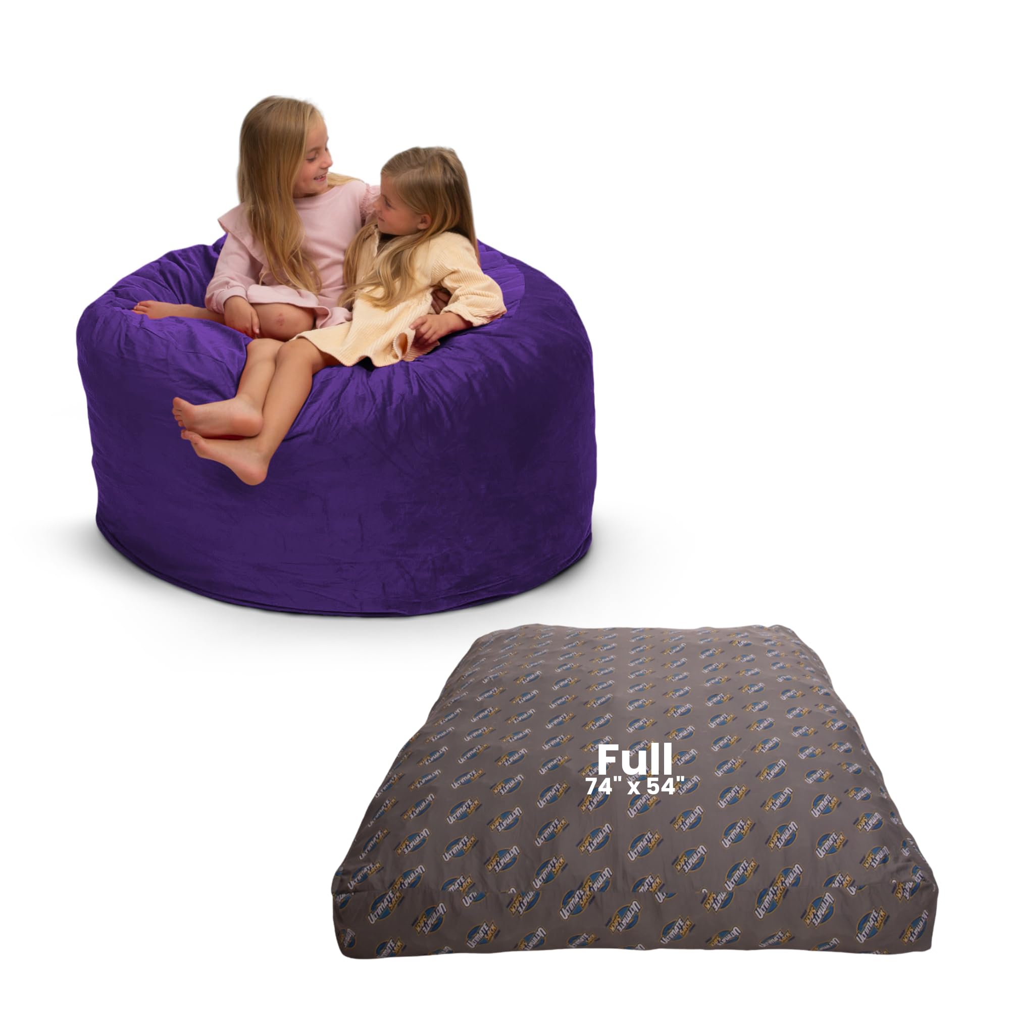 ULTIMATE SACK Convertible Bean Bag Chair - Cozy Sleeper Sofa Bed & Futon Alternative for Living Room, Bedroom, Dorm, Guest Room | Comfortable, Stylish & Space-Saving Furniture for Relaxing, Lounging & Overnight Guests