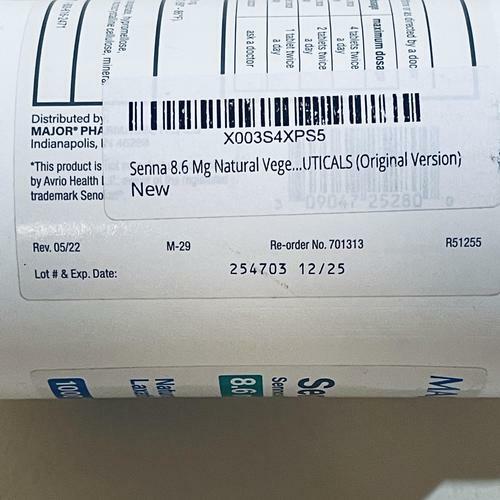 MAJOR Senna Tablets 8.6 mg | 1000 Count Natural Vegetable Laxative for Gentle Digestion Support | Constipation Relief & Colon Cleanse | Herbal Supplement for Adults