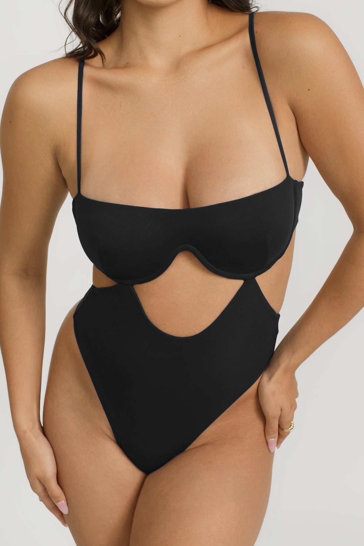 Malia One Piece Swimsuit - Black Women's Monokini Bathing Suit for Beach, Pool, and Summer Vacations