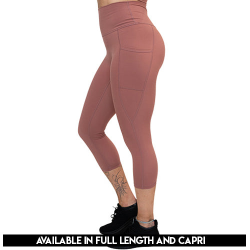 High Waist Yoga Leggings for Women - Soft Stretchy Workout Pants | Blush Pink | Perfect for Gym, Running & Lounge Wear