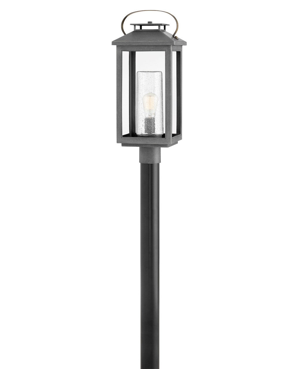 Atwater LED Post Top Light Fixture - Ash Bronze Finish - Outdoor Pier Mount Lighting for Patio, Garden, and Driveway
