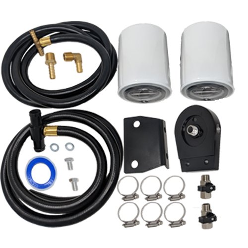 Black Coolant Filtration Kit with Extra Filter - Compatible with Ford 6.4L Powerstroke 2008-2010 Diesel Engines - High Performance Engine Protection - Ideal for Heavy Duty Trucks & Towing Applications