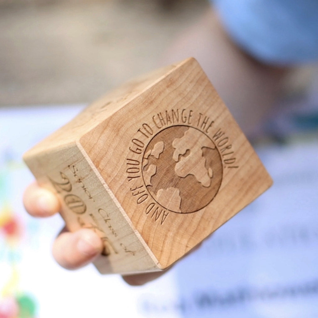 Personalized Kindergarten Graduation Keepsake Block - Custom Name & Date Engraved Wooden Gift for Kids - Perfect for School Memories, Graduation Ceremonies & Nursery Decor