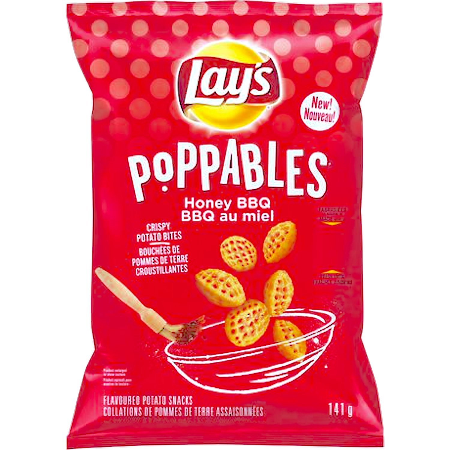 NEW Lays Poppables Honey BBQ Potato Snacks 5oz (1 Pack) - Crunchy Airy Chips for Parties, Movie Nights & On-the-Go Snacking