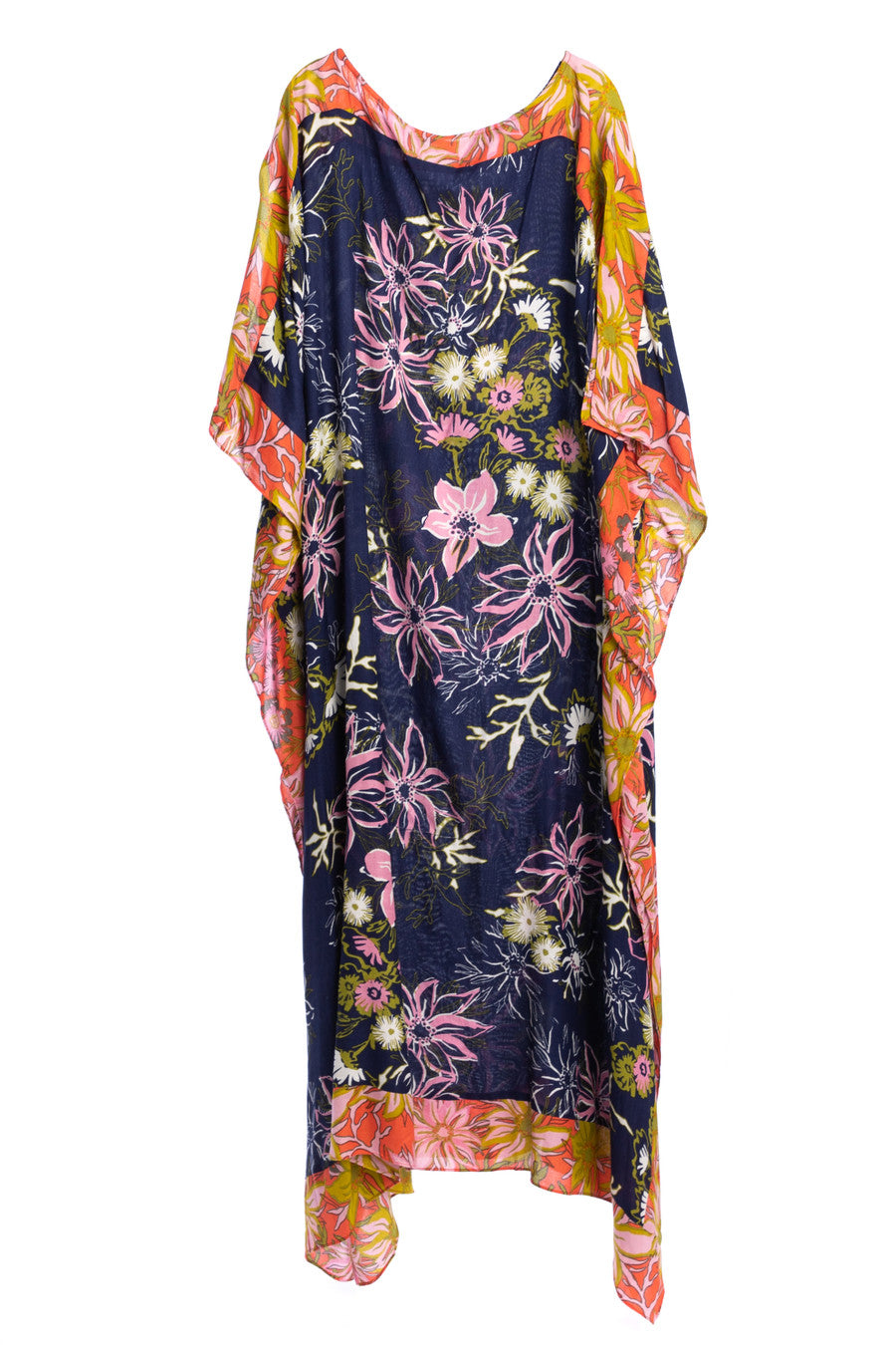 Floral Maxi Kaftan Dress for Women - Bohemian Summer Beach Cover Up, Elegant Long Flowy Dress for Vacation, Pool Party & Resort Wear