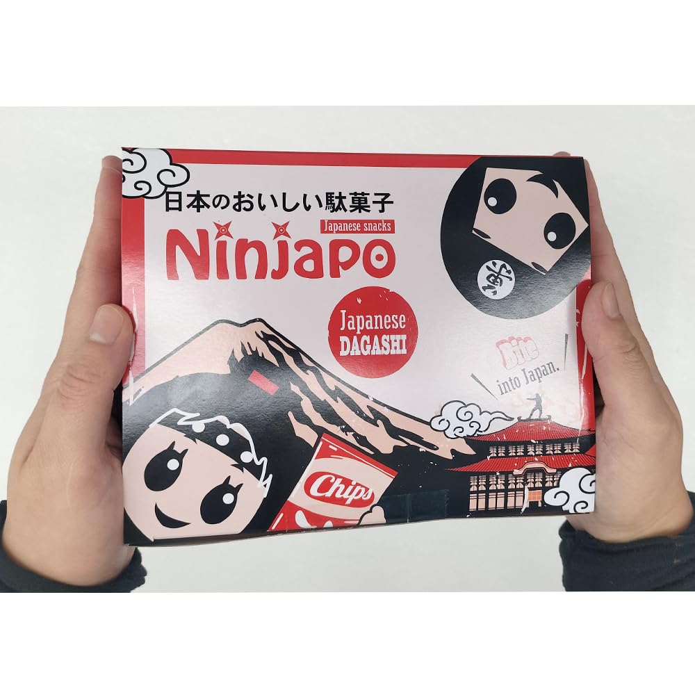 Japanese Snacks Assortment - 22pcs Ninja Snack Box | Authentic Dagashi Candy Variety Pack | Best Japanese Treats Gift Set for Anime Lovers & Party Snacks | Ninjapo™ Japan Imported Sweets