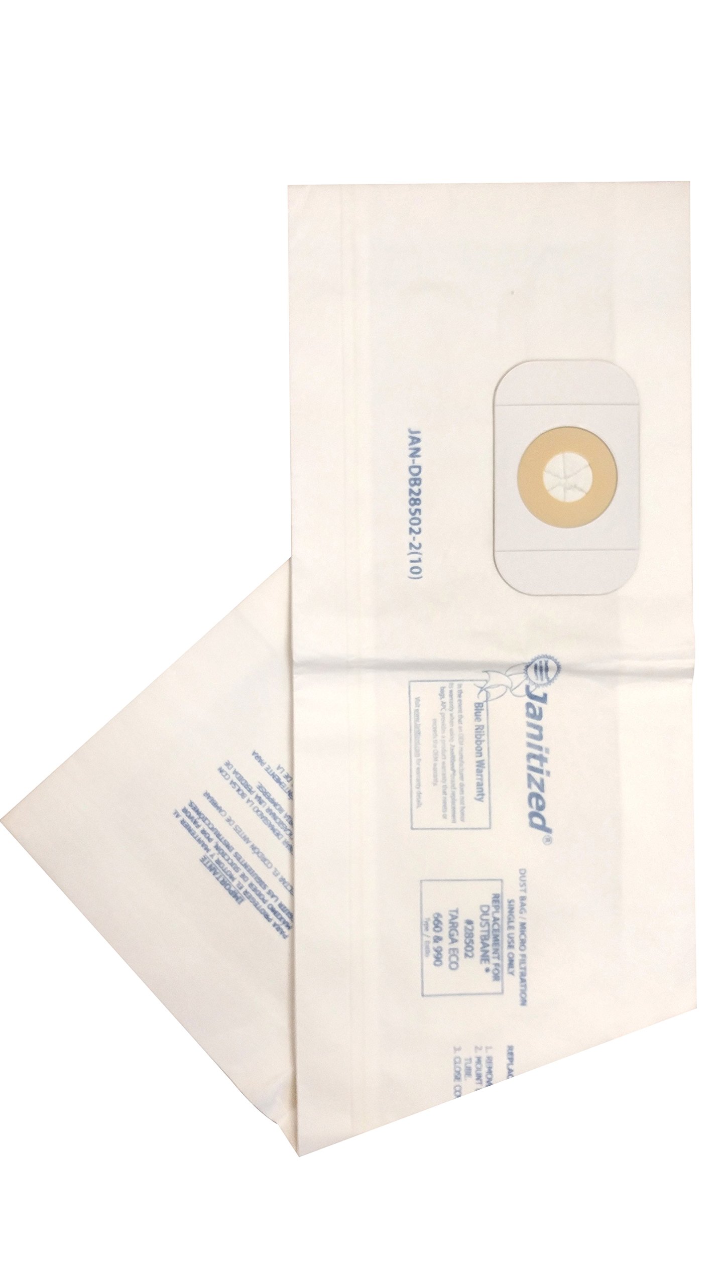 Premium Replacement Commercial Vacuum Paper Bags (10-Pack) - Compatible with Dustbane & Targa Eco 660/990 Vacuums - Heavy-Duty Dust Collection for Office Cleaning & Commercial Maintenance