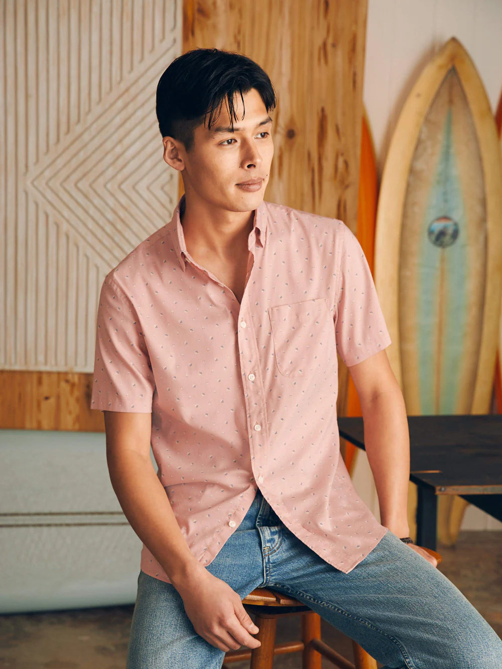 FAHERTY Short Sleeve Movement Shirt for Men - Lightweight, Breathable & Comfortable - Perfect for Travel, Hiking & Outdoor Adventures