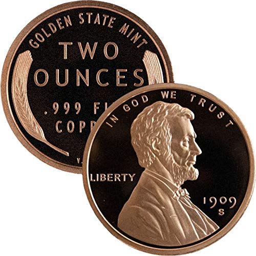2 oz .999 Pure Copper Medallion - Lincoln Wheat Penny Design - Collectible Coin for Gifts, Display & Investment | American History Memorabilia
