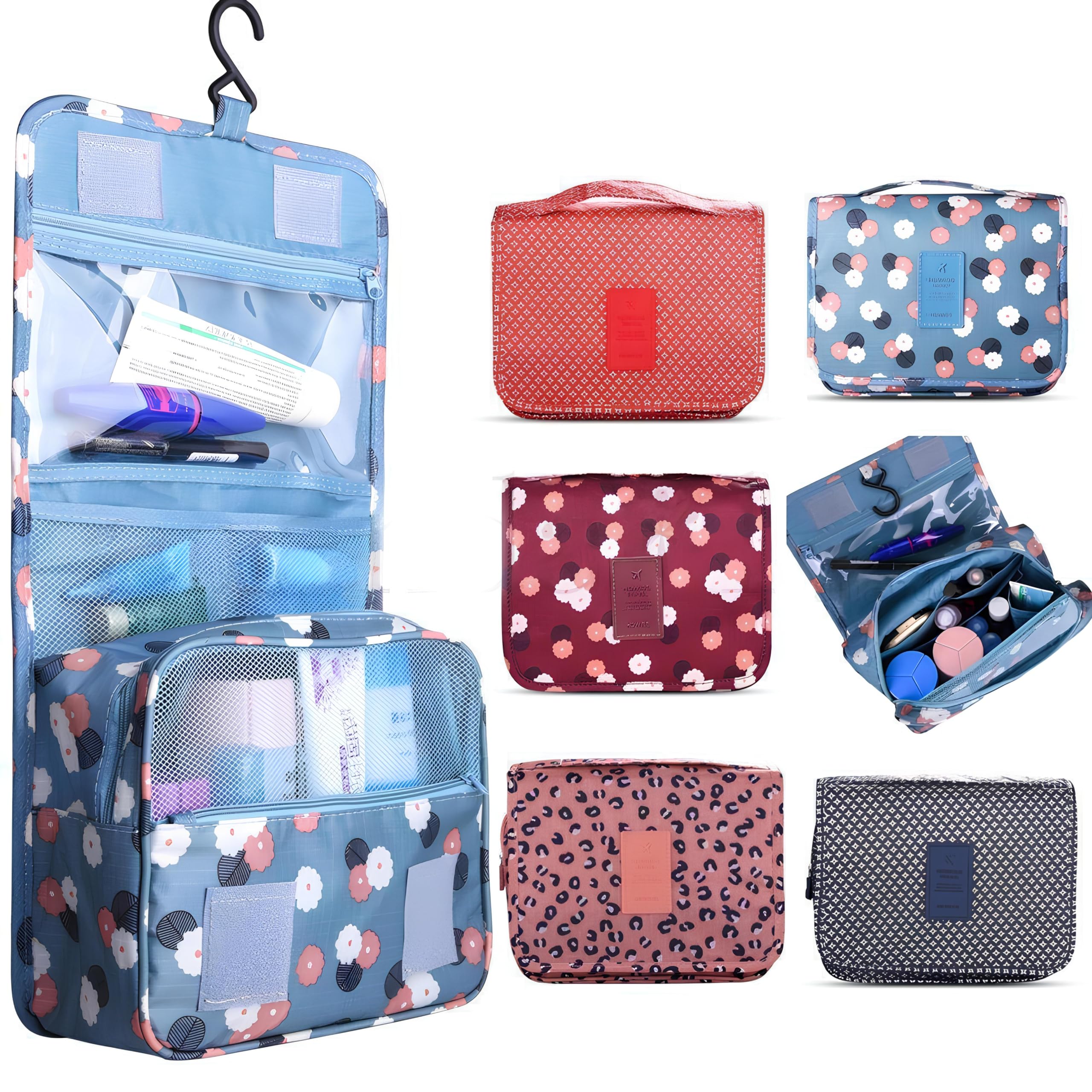 Electro Wolf Waterproof Hanging Toiletry Bag for Travel - Multi-Function Cosmetic & Makeup Organizer (Multiple Colors) - Perfect for Women's Travel Essentials, Gym, Camping & Daily Use