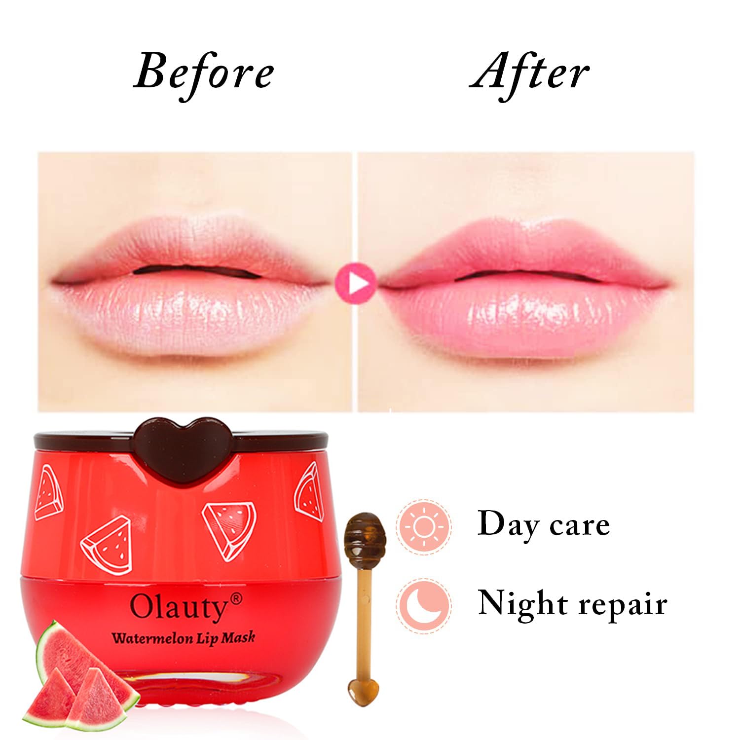 Bee Lip Balm 2PCS - Honey & Watermelon Overnight Lip Mask for Dry Lips | Hydrating Lip Care for Cracked Lips & Lines