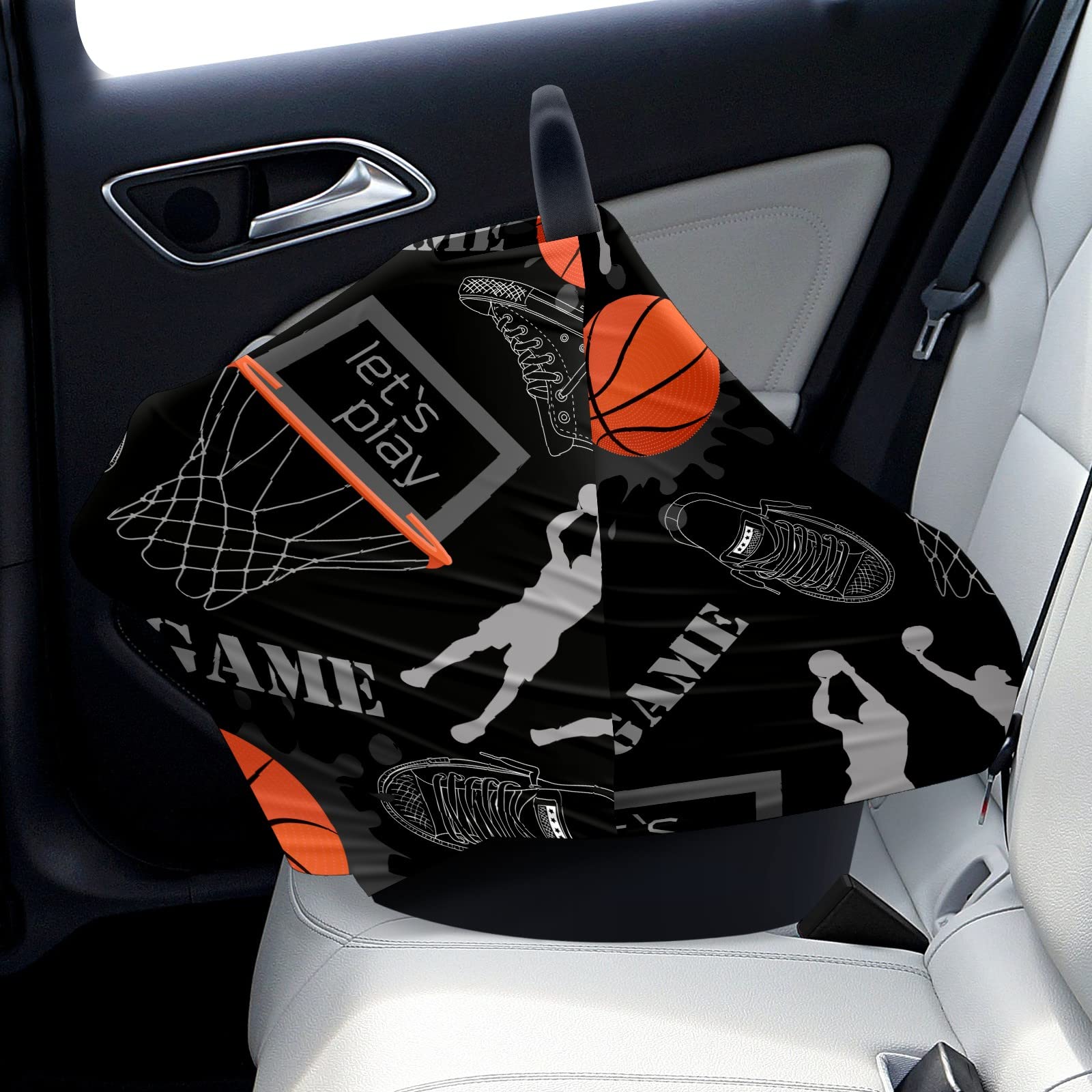 Breathable Baby Car Seat Cover & Nursing Scarf - Soft Stretchy Multi-Use Canopy for Strollers, Breastfeeding, and Sports Games | Perfect Shower Gift for Boys & Girls | Ideal for Outdoor Activities, Travel, and Daily Baby Care