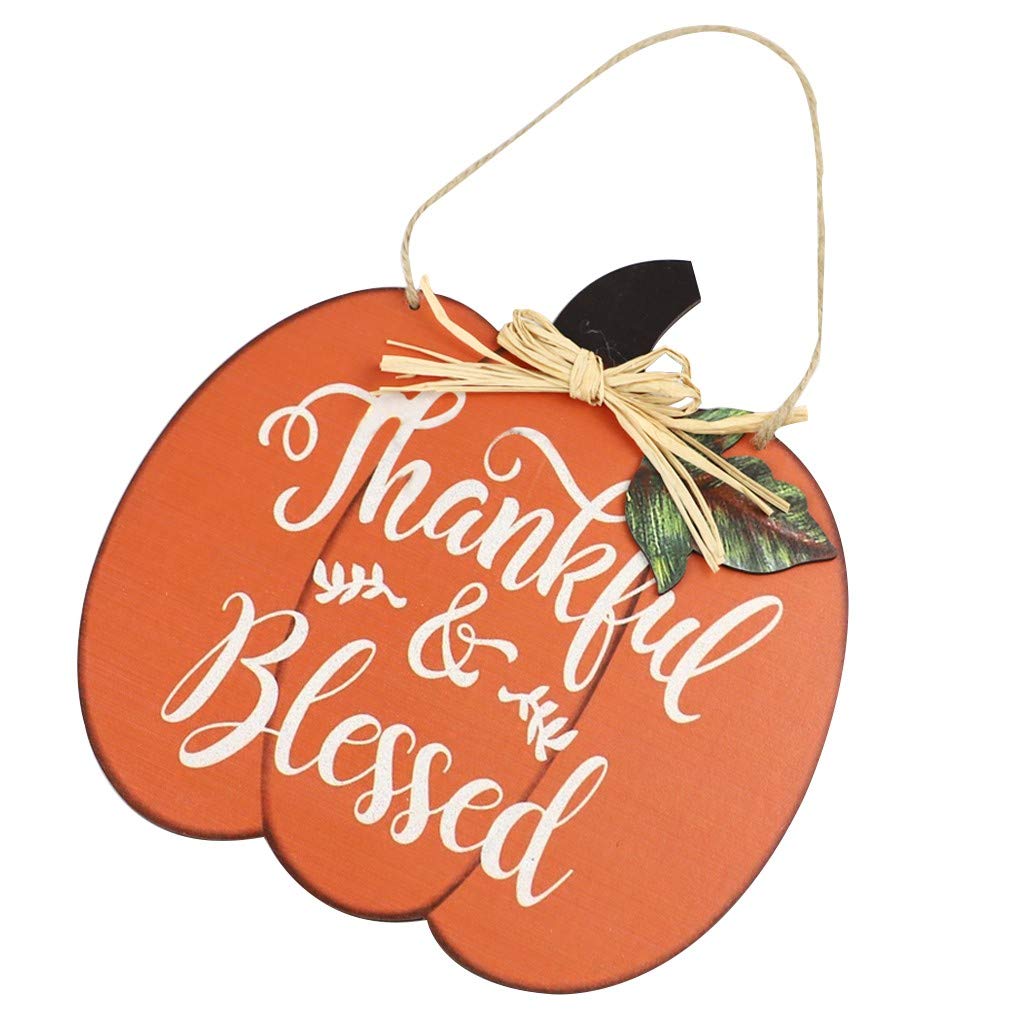 Pumpkin Wood Sign - Fall Thanksgiving Christmas Wall Decor for Home