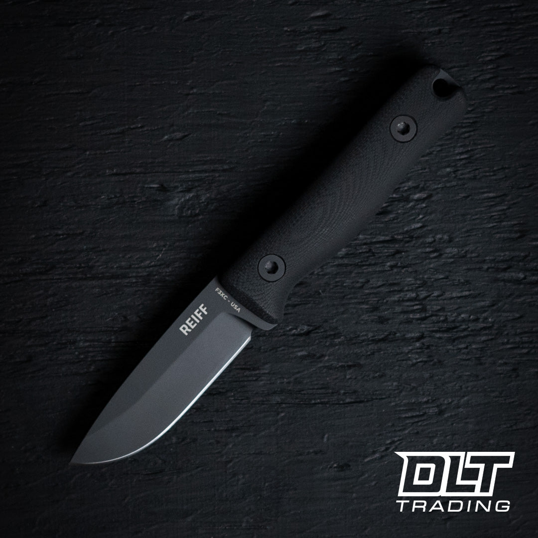 F3XC Extreme Conditions EDC Fixed Blade Knife - Black Tactical Survival Knife | DLT Trading Exclusive | Hunting, Camping & Outdoor Adventure Gear