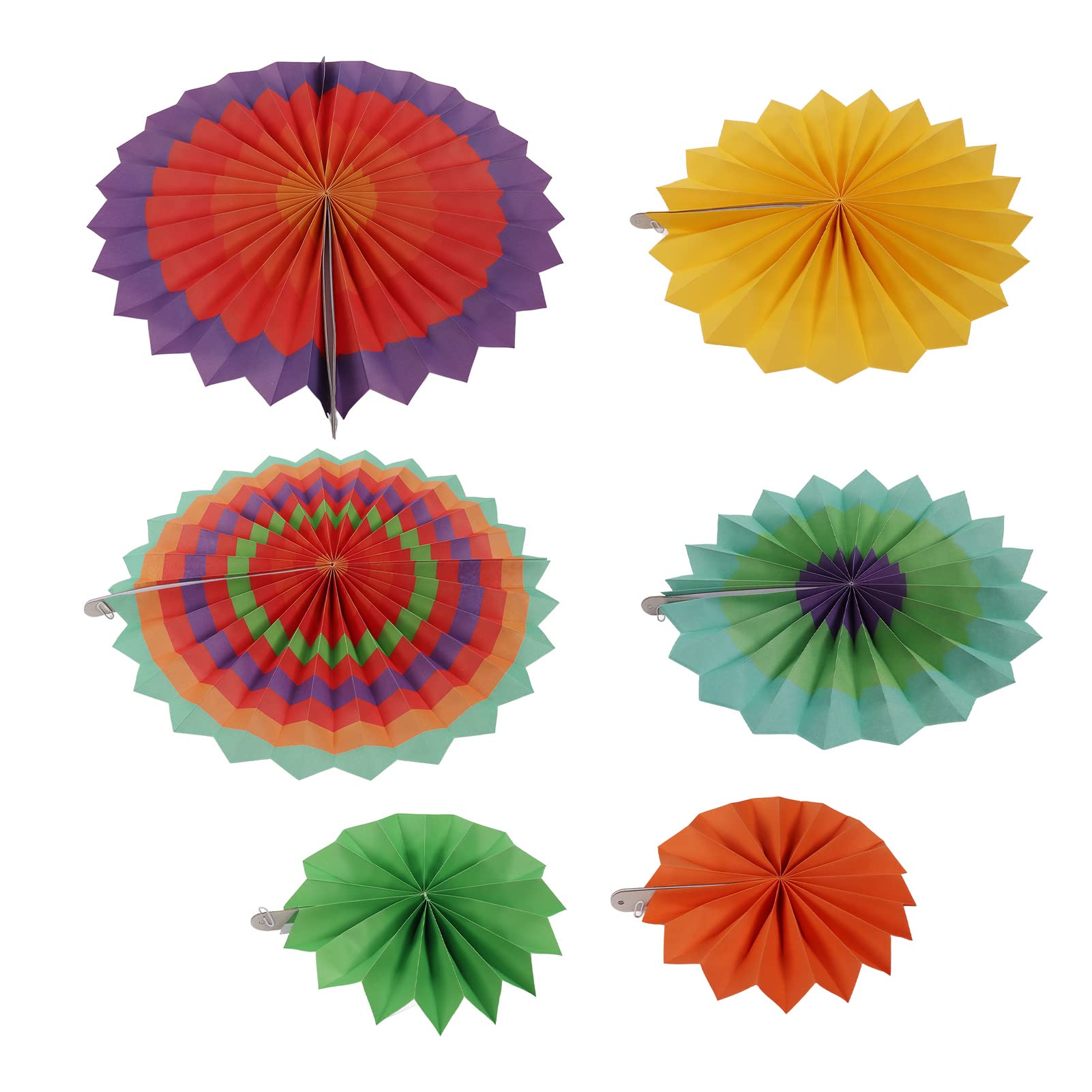 Okuyonic Fiesta Paper Fan Set - 30 Pieces Vibrant Color Decorative Fans (Large/Medium/Small) | Durable Hanging Paper Fans for Carnival, Party Decorations & Home Celebration | Perfect for Weddings, Birthdays, and Festive Events