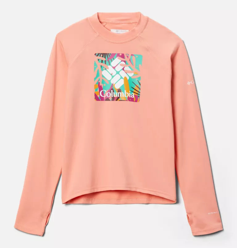 Columbia Coral Reef in the Leaves Sandy Shores Long Sleeve Toddler Rash Guard UPF 50+ Sun Protection - Beach, Pool & Outdoor Activities for Kids