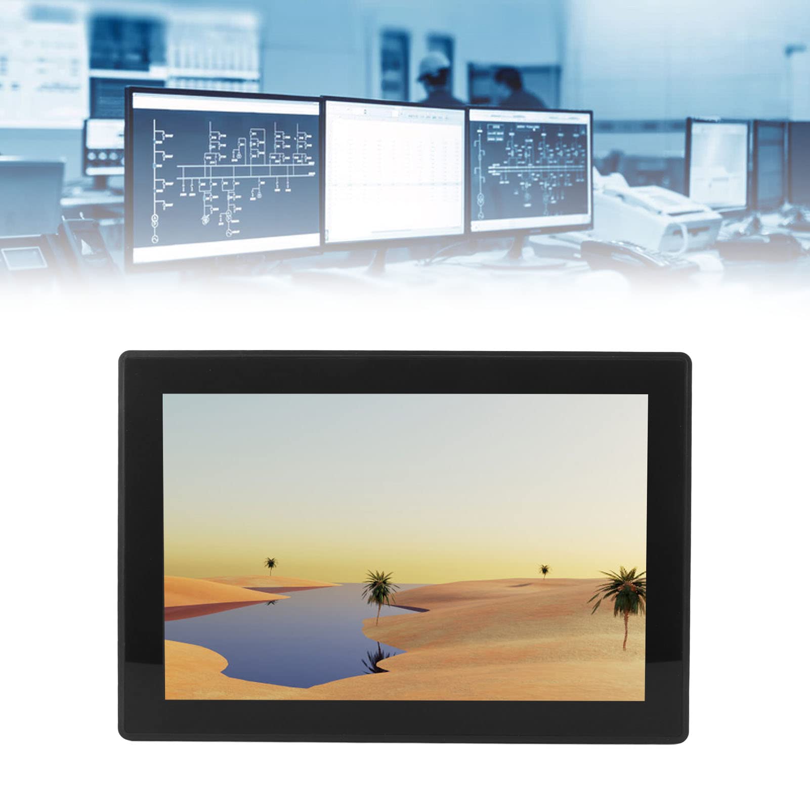 10 Inch IPS Touchscreen Monitor - HD Display, IP65 Waterproof, Multi-Device Compatible, Efficient Heat Dissipation, Easy Operation (European Plug) - Perfect for Digital Signage, Industrial Control, and Home Automation Systems