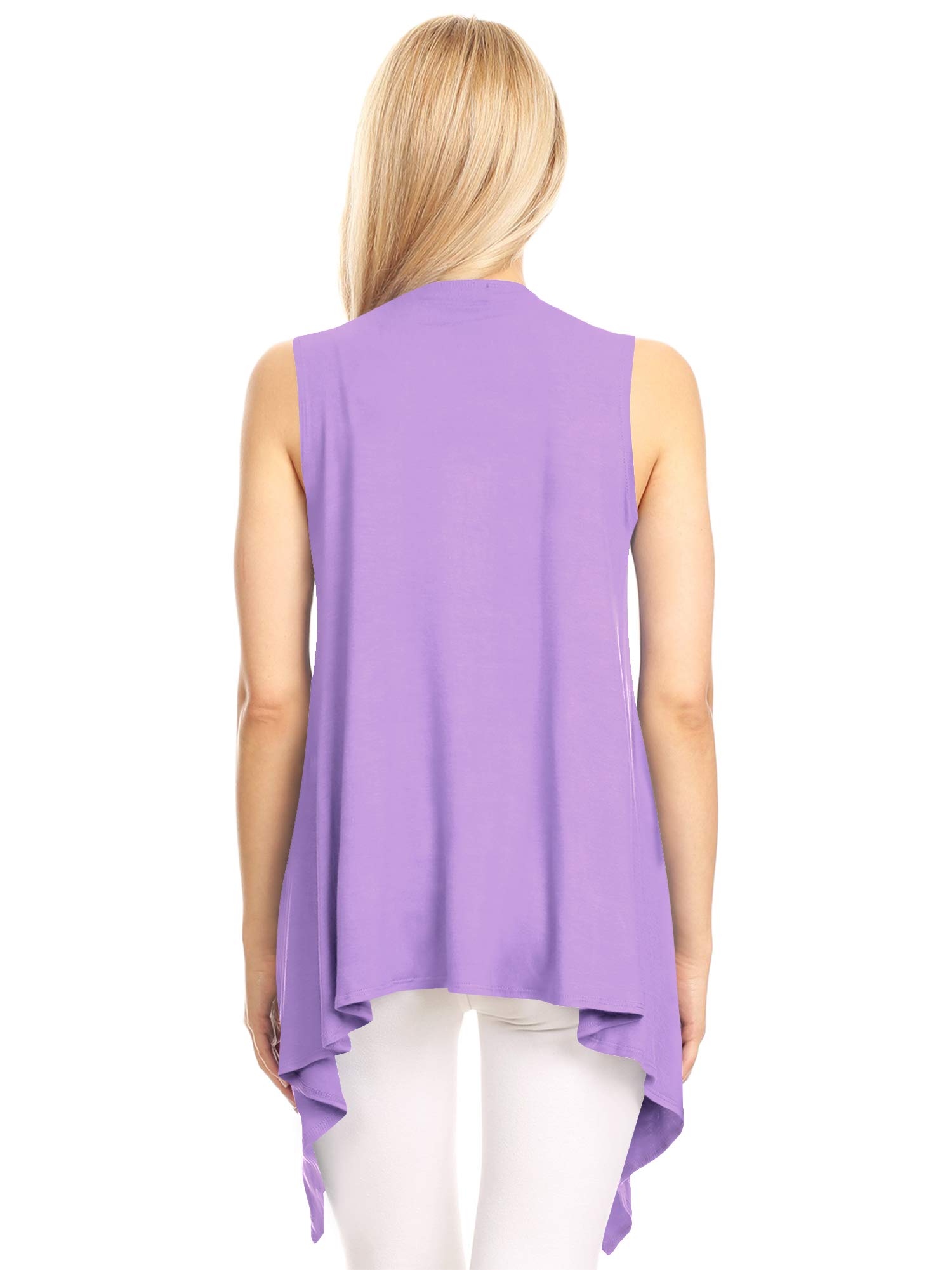 Made By Johnny Women's Lightweight Sleeveless Draped Open Cardigan - Summer Cover Up, Beach Wrap, Casual Layering Piece for Outfits