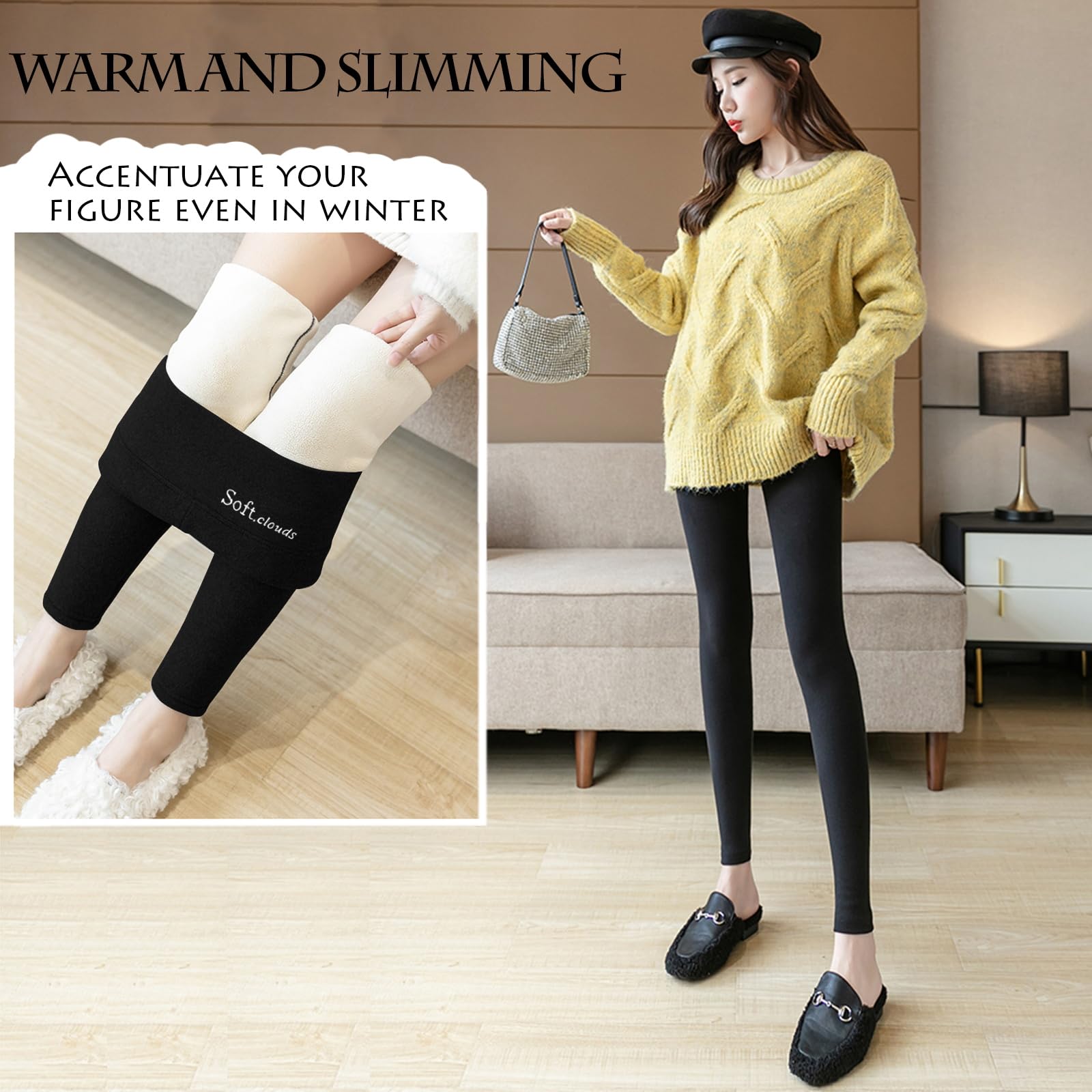 Women's Winter Fleece Lined Leggings - High Waisted Thermal Soft Warm Yoga Pants for Cold Weather | Perfect for Running, Workouts & Everyday Winter Wear