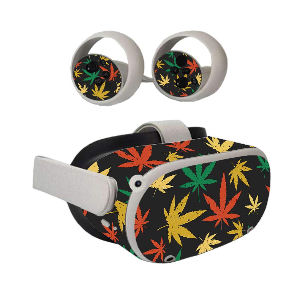 MightySkins Vinyl Decal Wrap Cover for Oculus Quest 2 - Rastafari Kush Design | Protective & Durable Skin | Easy to Apply & Remove | Made in USA | Perfect for Gaming, VR Protection & Customization