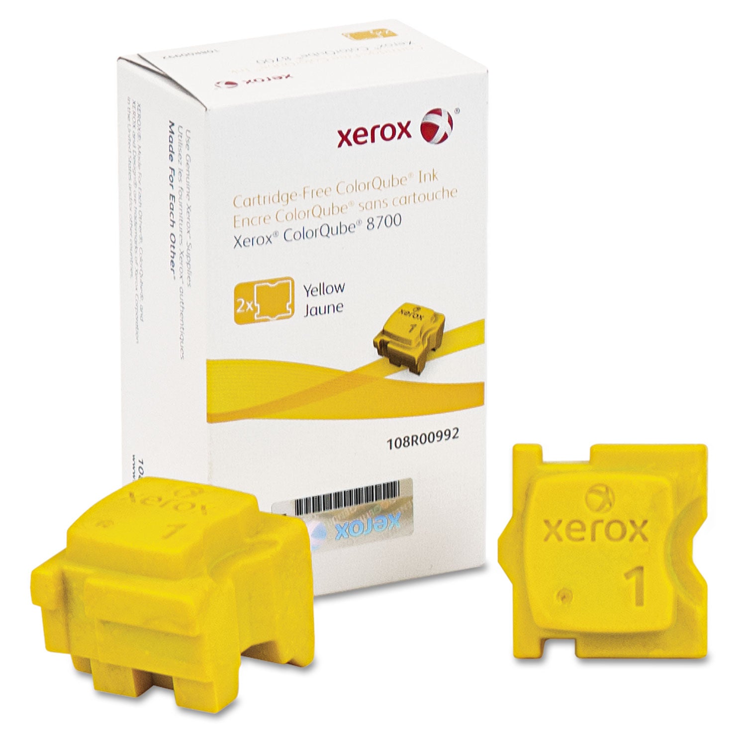 Original Cartridge 108R00992 Solid Ink Stick - High Yield 4200 Pages, Yellow (2-Pack) - Ideal for Office Printing & Bulk Document Production