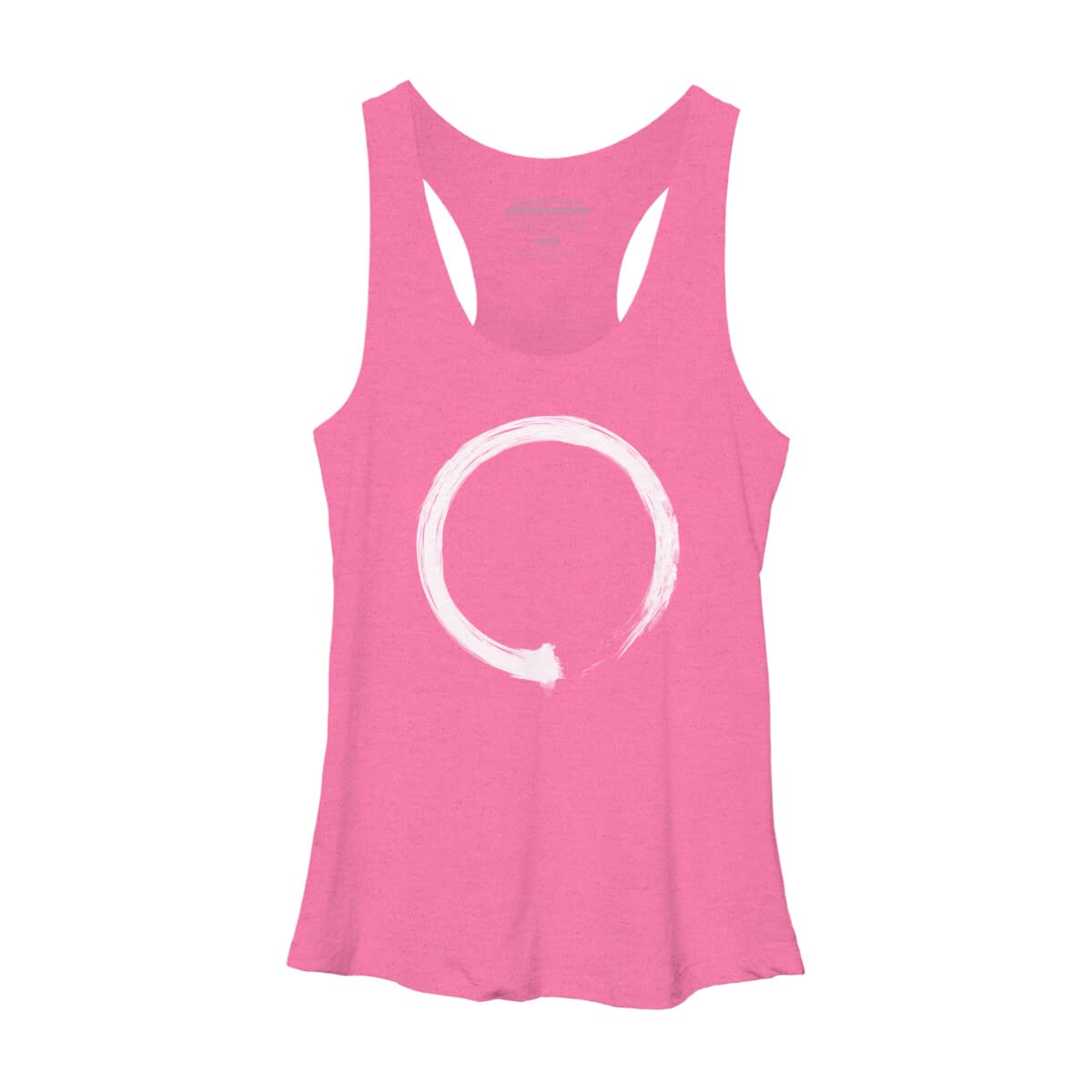 Design By Humans Women's Zen Enso White Racerback Tank Top - Soft Breathable Yoga & Workout Top for Women - Perfect for Gym, Running, and Casual Wear